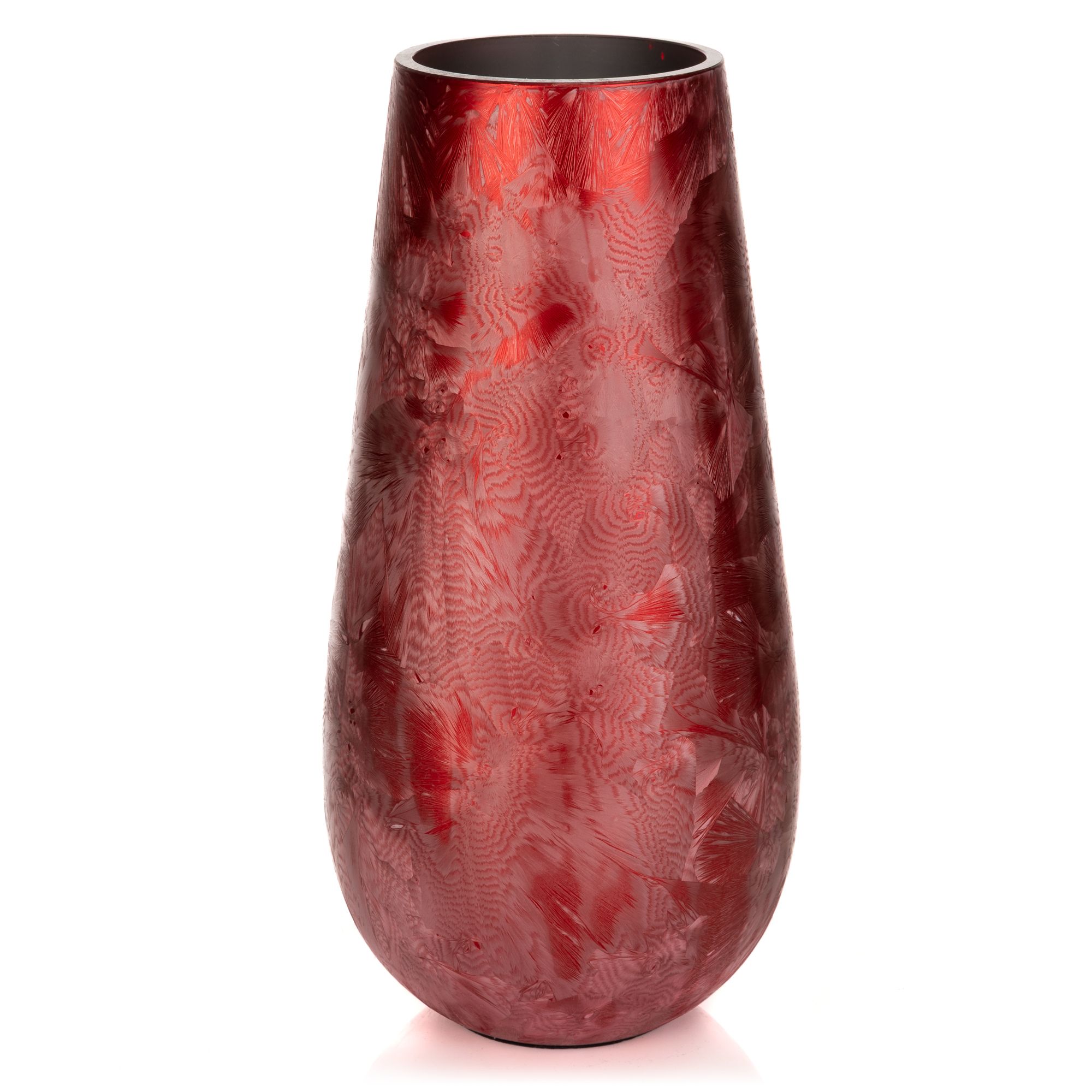 ABELLA Flora Glasvase Eislack-Effekt Höhe 25cm, Ø 13,5cm