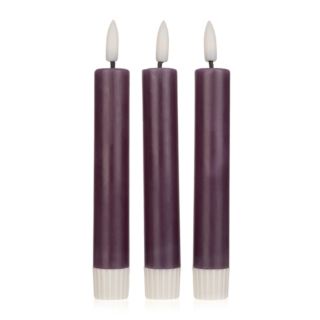ELAMBIA 3 LED-Stabkerzen uni, Flamme Luma 5h-Timerfunktion Höhe 16,5cm, Ø 2,2cm