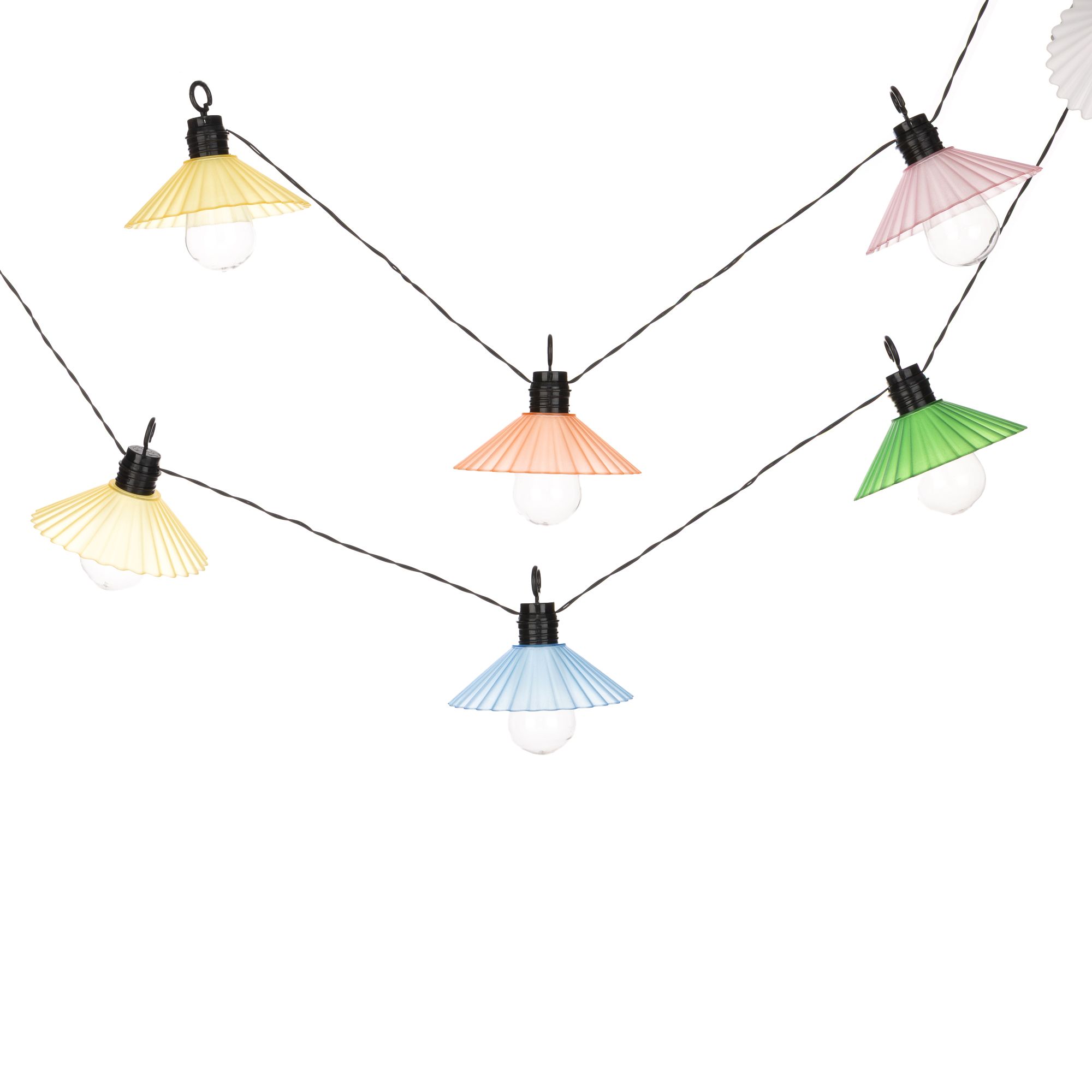 LUMIDA Garden Solar-Lichterkette 10 Lampenschirme Frosted-Optik, bunt 270cm + Zuleitung