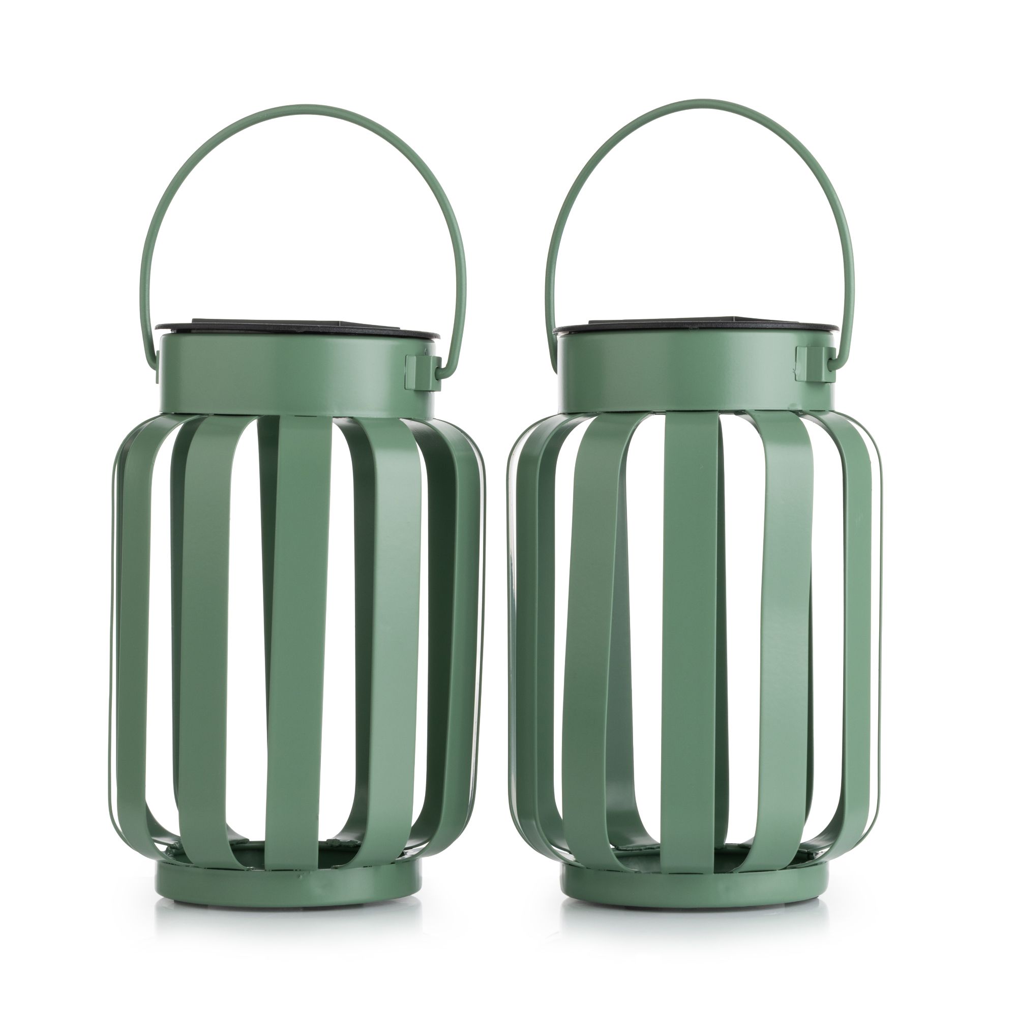 LUMIDA Garden 2 Solar-Laternen aus Metall zum Hängen/Stellen Höhe 16,5cm, Ø 11,5cm