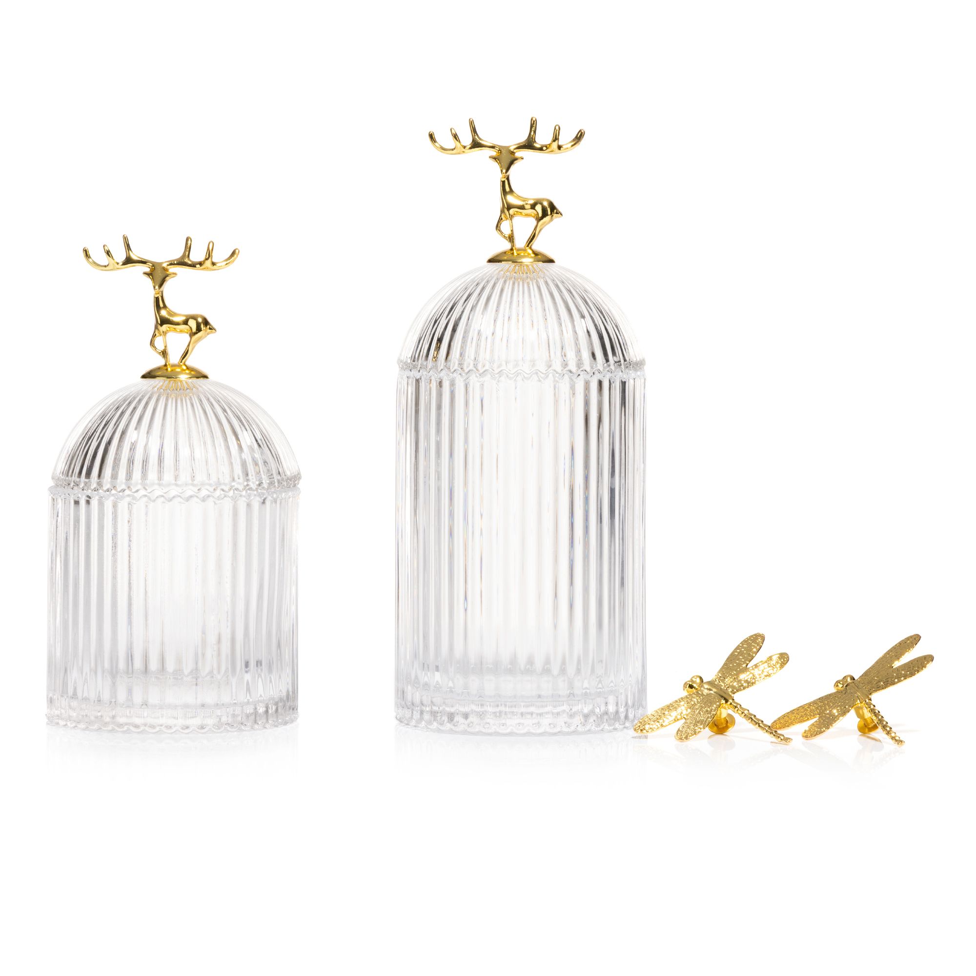 ABELLA Xmas 2 Glas-Gefäße Motiv-Wechselgriff lebensmittelecht Höhe 20,5cm & 24,5cm