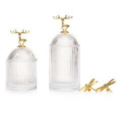 ABELLA Xmas 2 Glas-Gefäße Motiv-Wechselgriff lebensmittelecht Höhe 20,5cm & 24,5cm