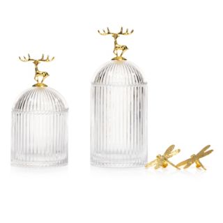 ABELLA Xmas 2 Glas-Gefäße Motiv-Wechselgriff lebensmittelecht Höhe 20,5cm & 24,5cm