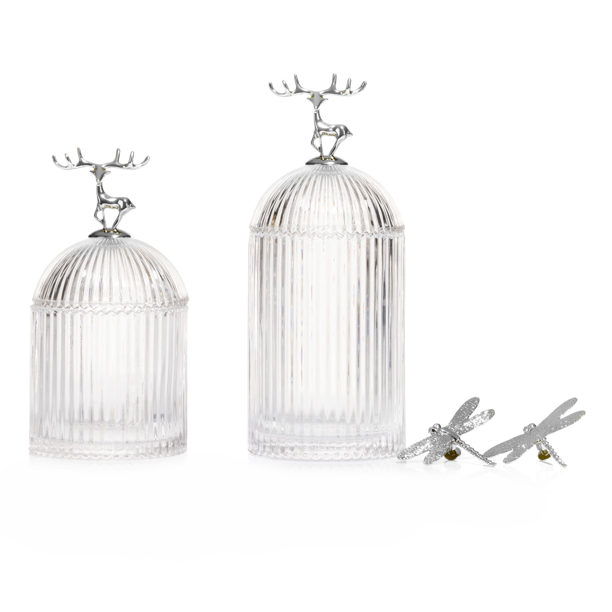 ABELLA Xmas 2 Glas-Gefäße Motiv-Wechselgriff lebensmittelecht Höhe 20,5cm & 24,5cm