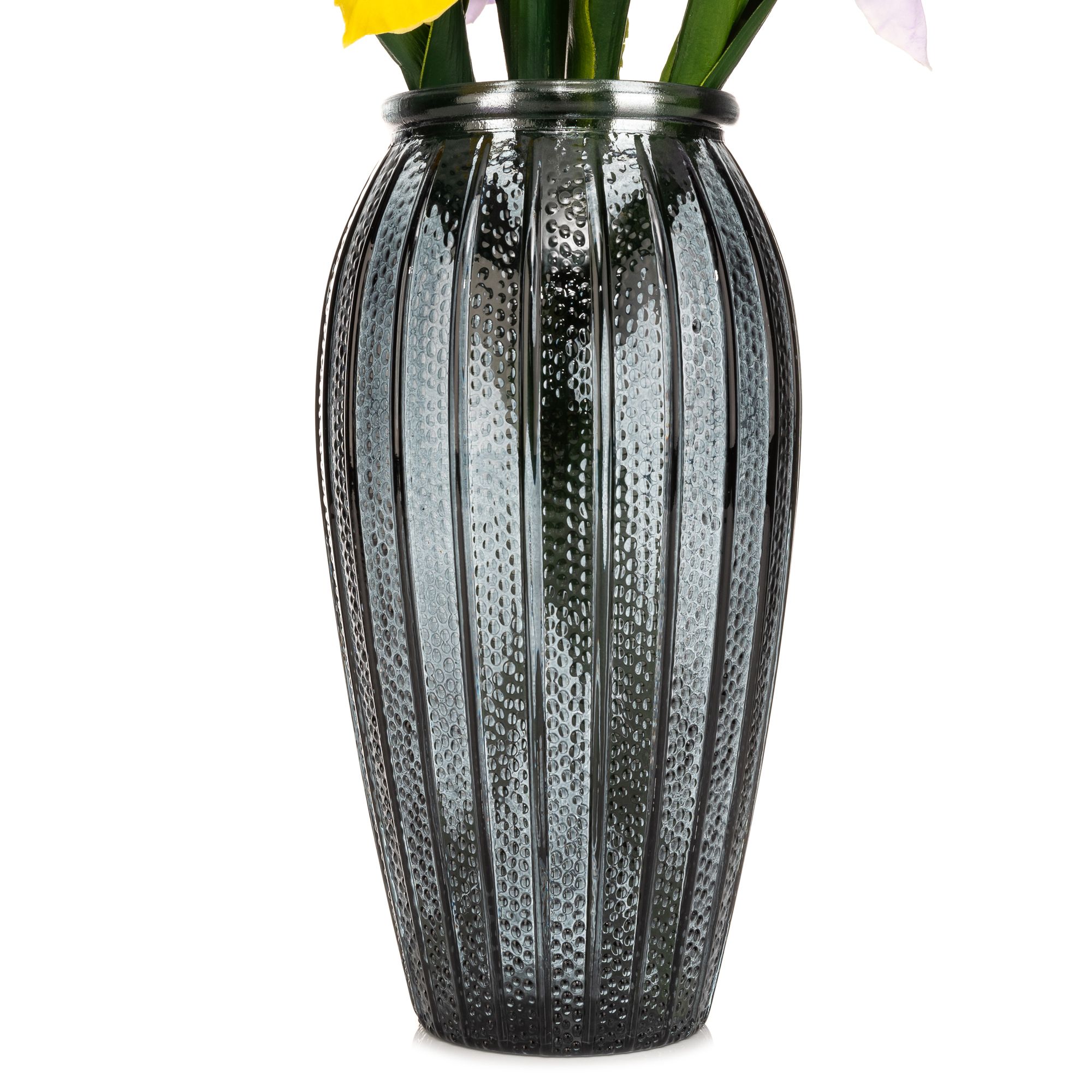 ABELLA Flora künstliches Bouquet Gladiolen getönte Glasvase Höhe ca. 63cm 