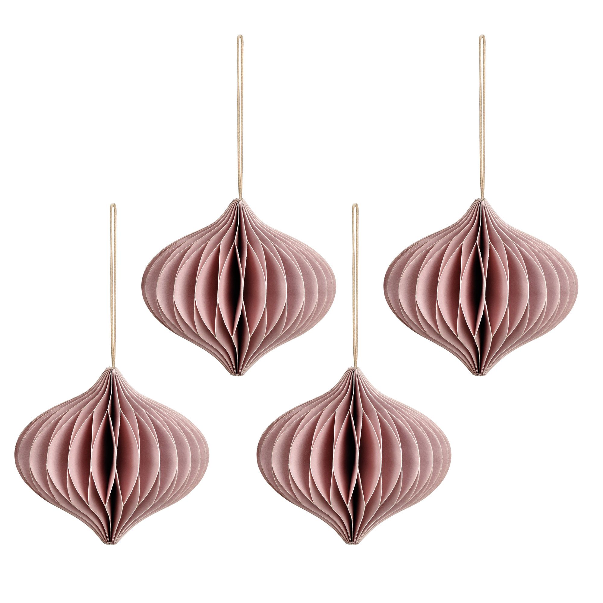 WURM 4 Weihnachtshänger aus Papier Honeycomb Zwiebel