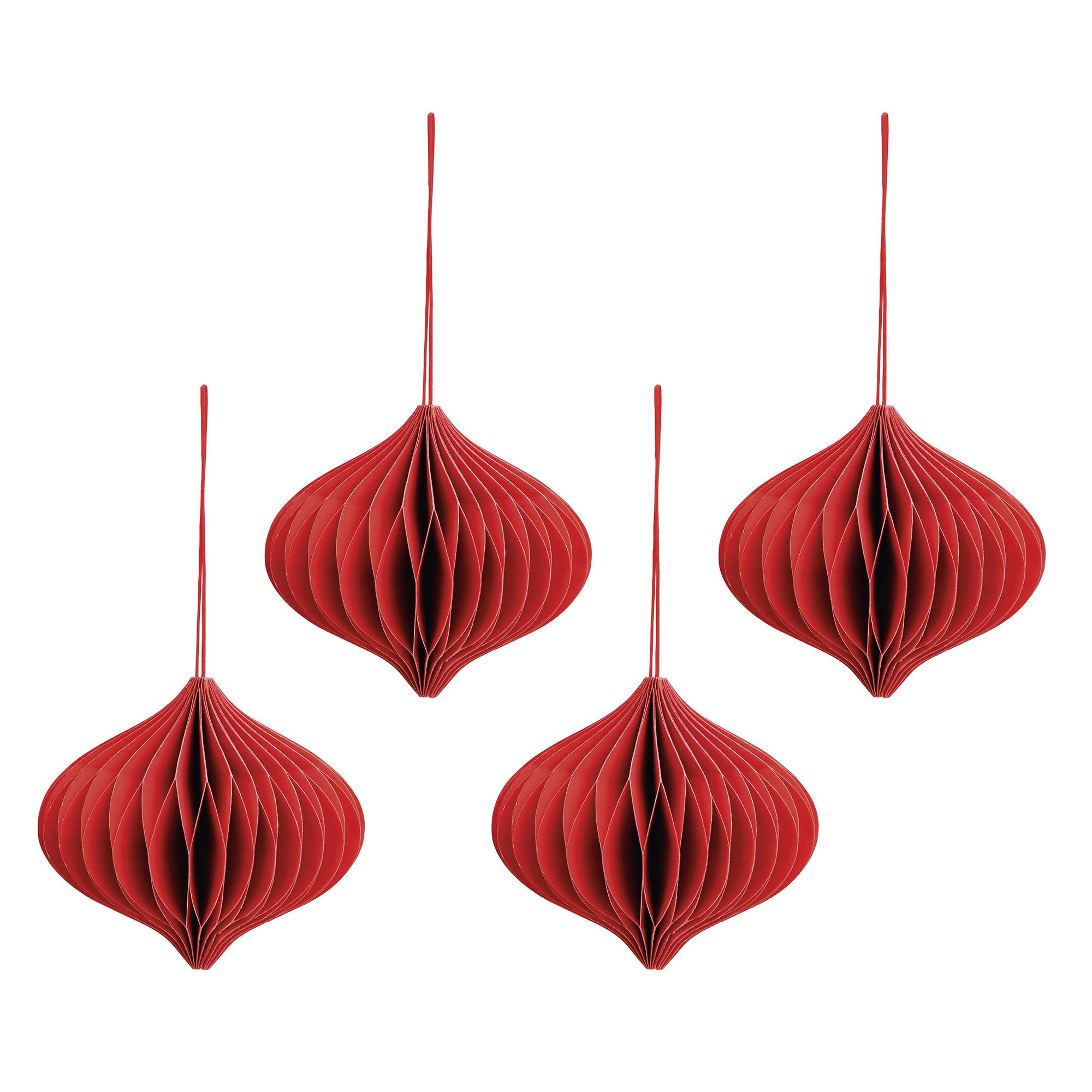 WURM 4 Weihnachtshänger aus Papier Honeycomb Zwiebel