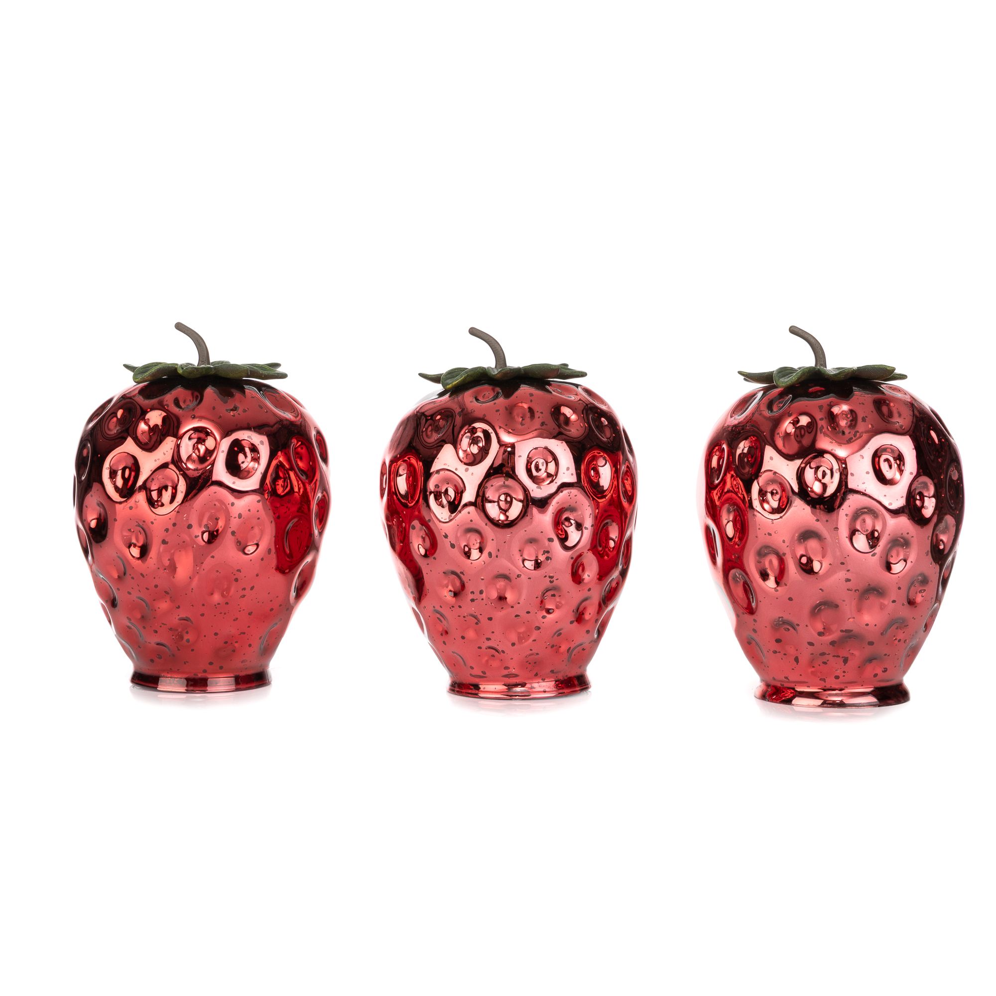 LUMIDA Casa 3 Deko-Früchte Mercury-Glas 5h-Timerfunktion Höhe ca. 11cm