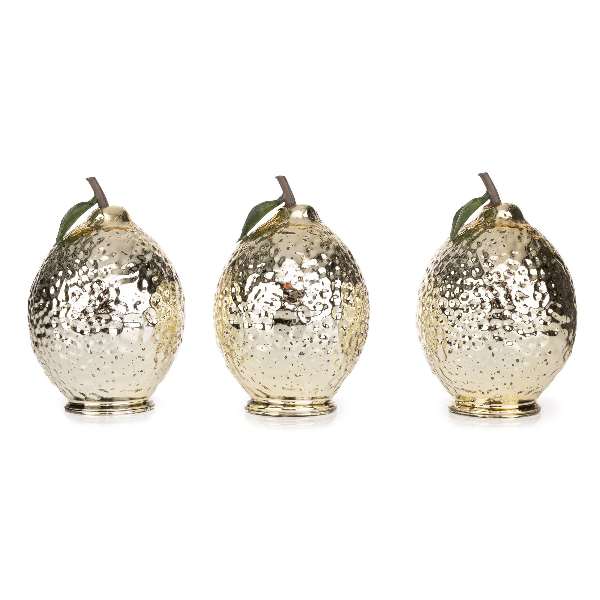 LUMIDA Casa 3 Deko-Früchte Mercury-Glas 5h-Timerfunktion Höhe ca. 11cm