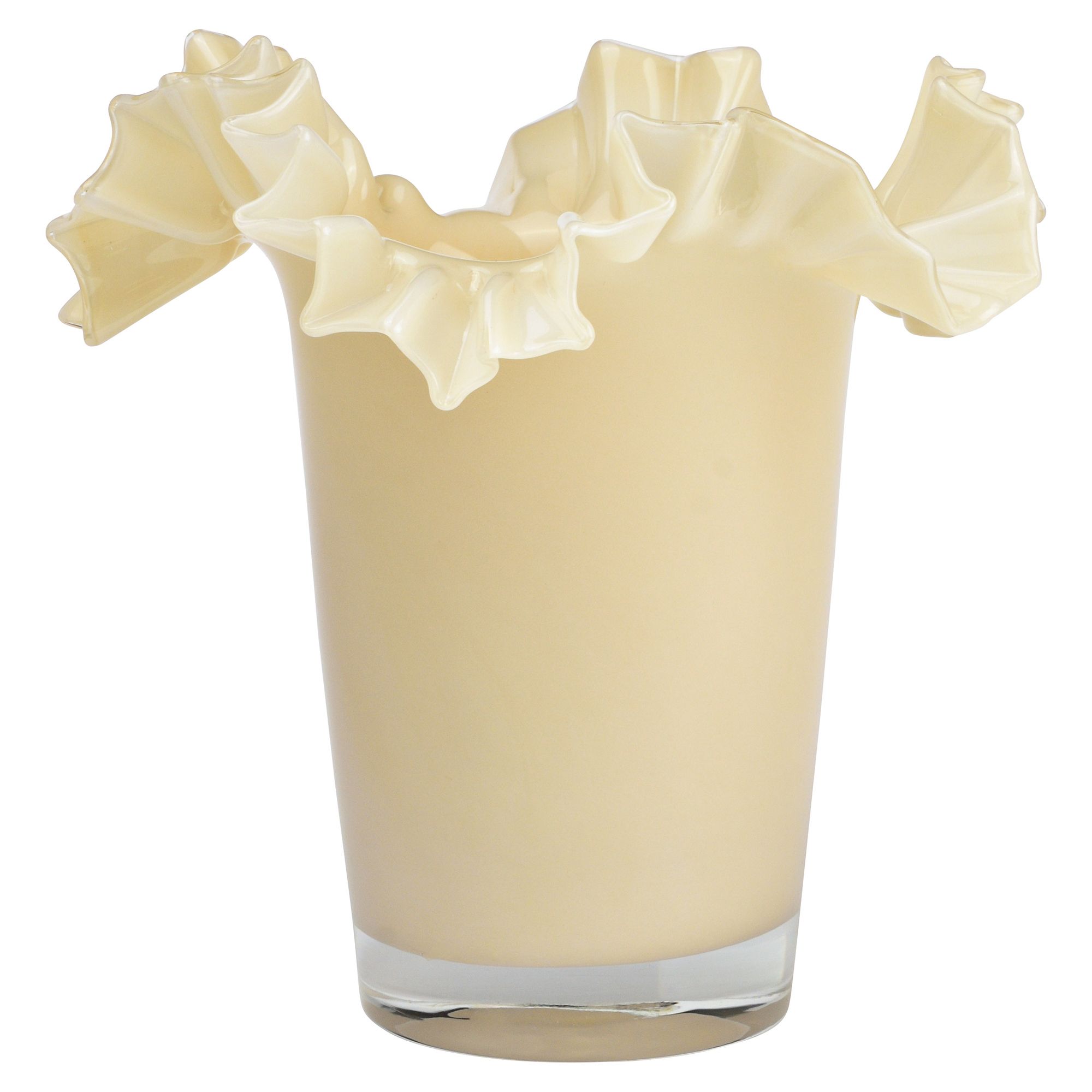 WURM Vase mit Wellenrand aus Glas Maße 21x20x21cm