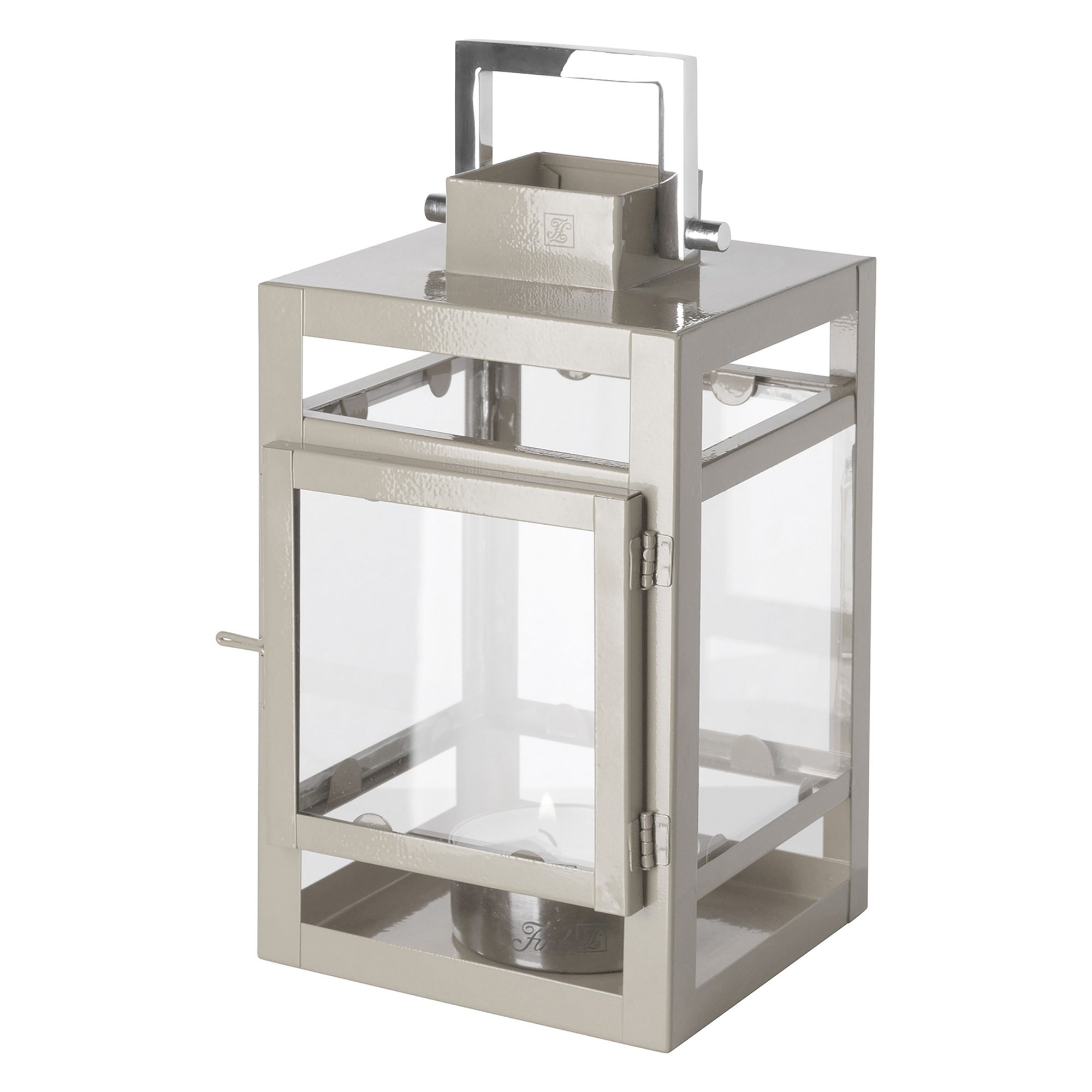 FINK Laterne KENIA pulverbeschichtet farbig, Echtglas Höhe 20cm