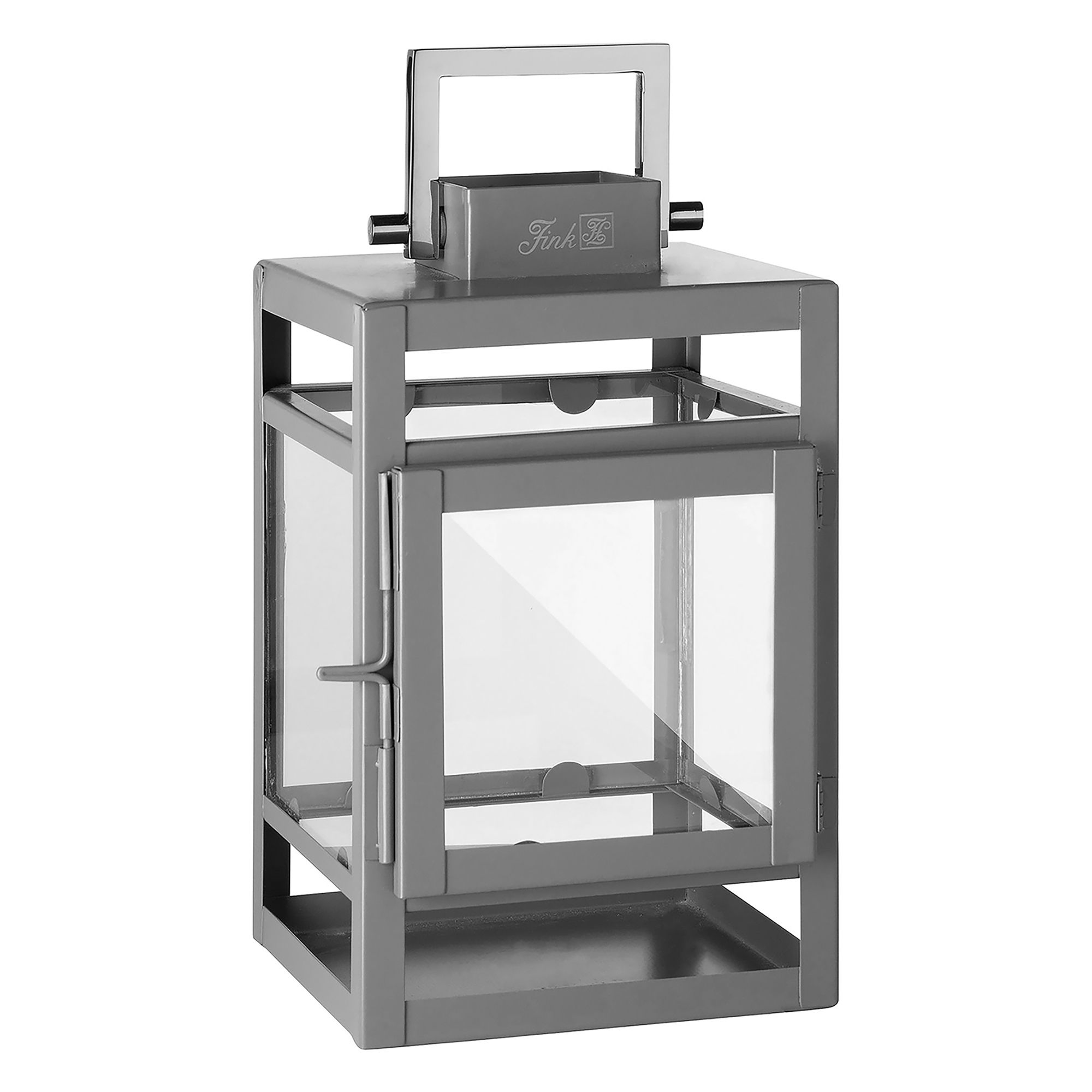 FINK Laterne KENIA pulverbeschichtet farbig, Echtglas Höhe 20cm