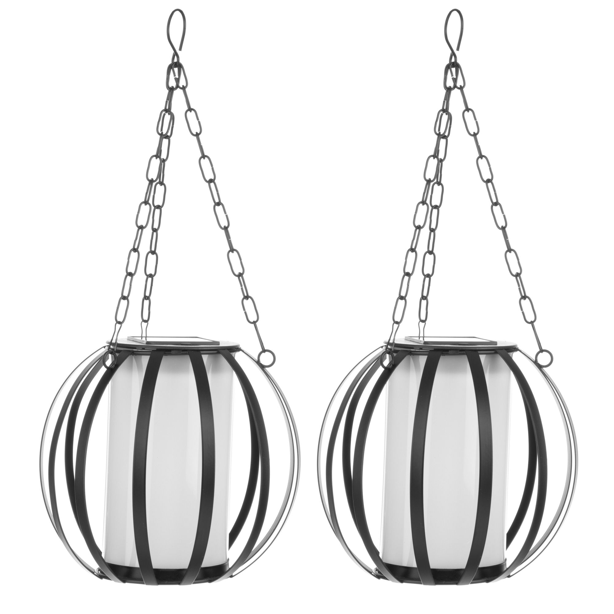 LUMIDA Garden 2 Solar-Leuchten mit Flamm-Effekt zum Hängen Höhe 14cm, Ø 17cm