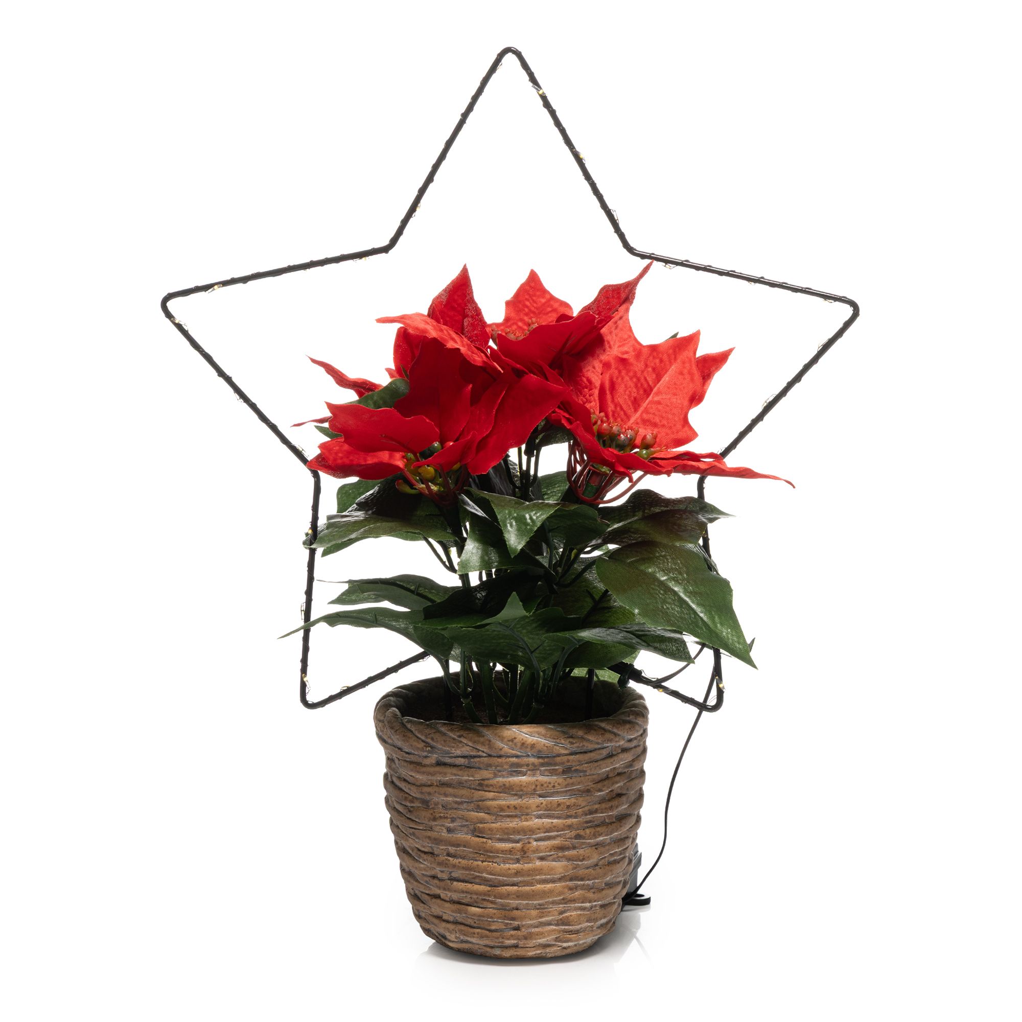 LUMIDA Flora Weihnachts-Pflanze mit LED-Silhouettte outdoorgeeginet 30 LEDs, Timer