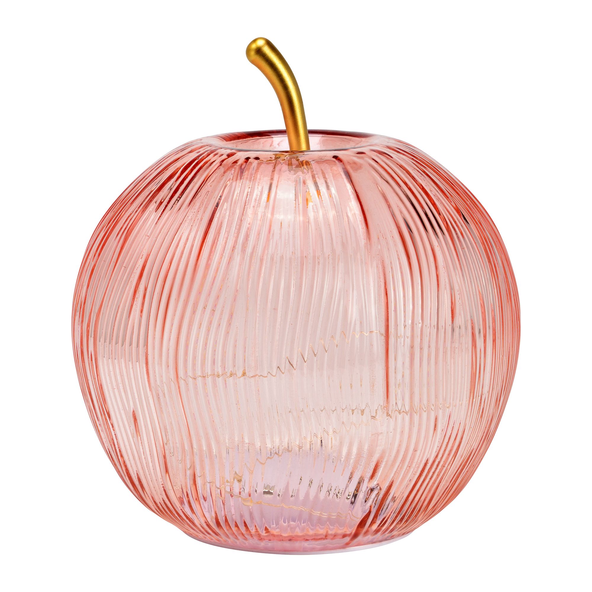 WURM Deko-Apfel aus Glas mit LED-Beleuchtung Timerfunktion