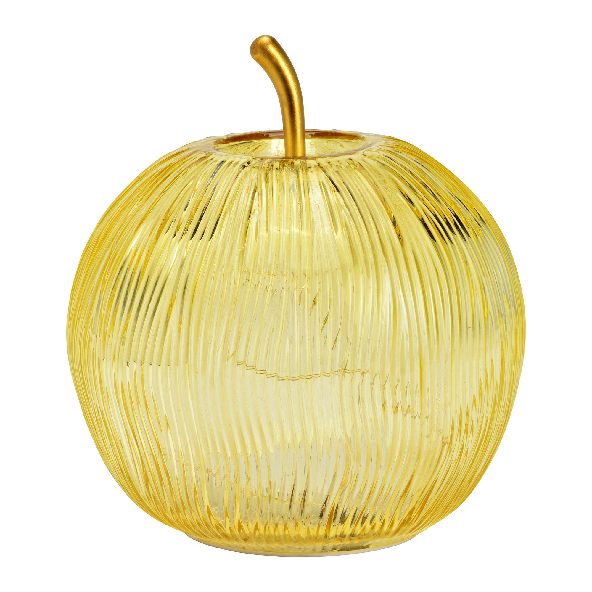 WURM Deko-Apfel aus Glas mit LED-Beleuchtung Timerfunktion