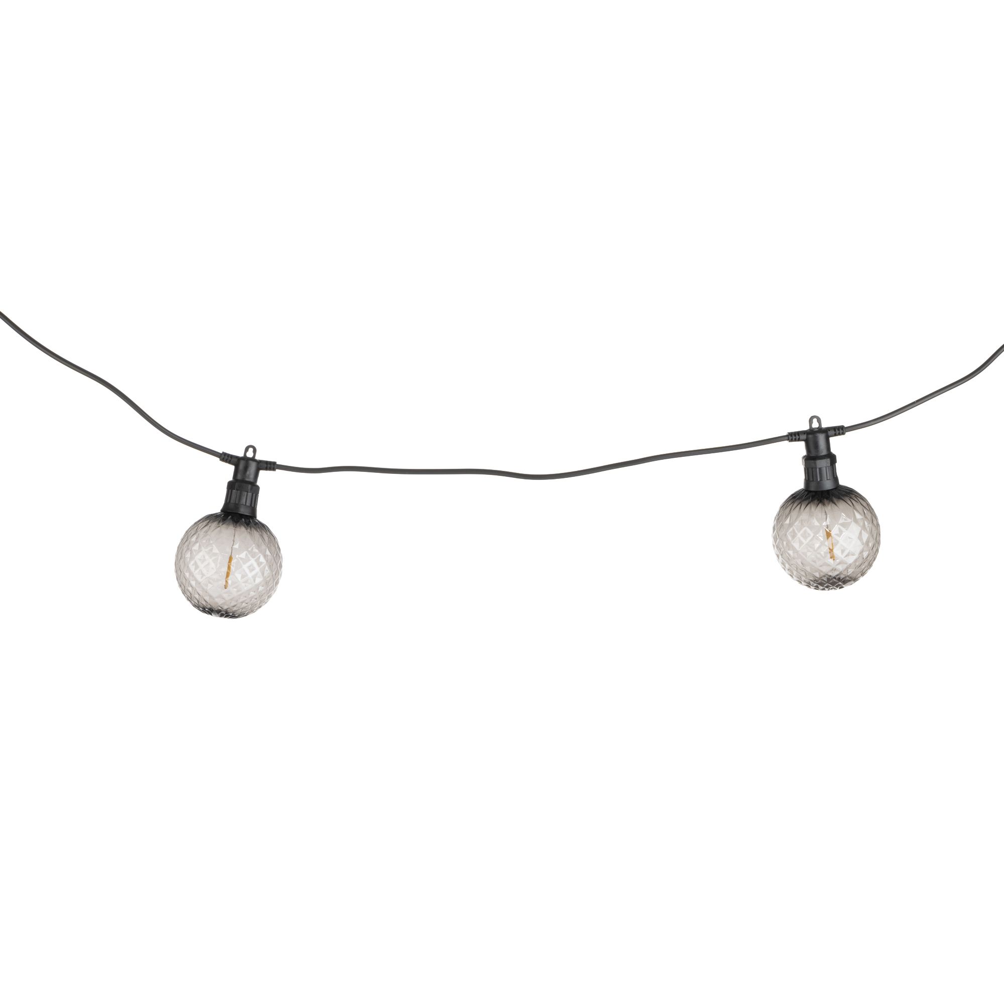 LUMIDA Garden LED-Lichterkette 8 Acrylglas-Kugeln netzbetrieben, Timer 300cm + Zuleitung