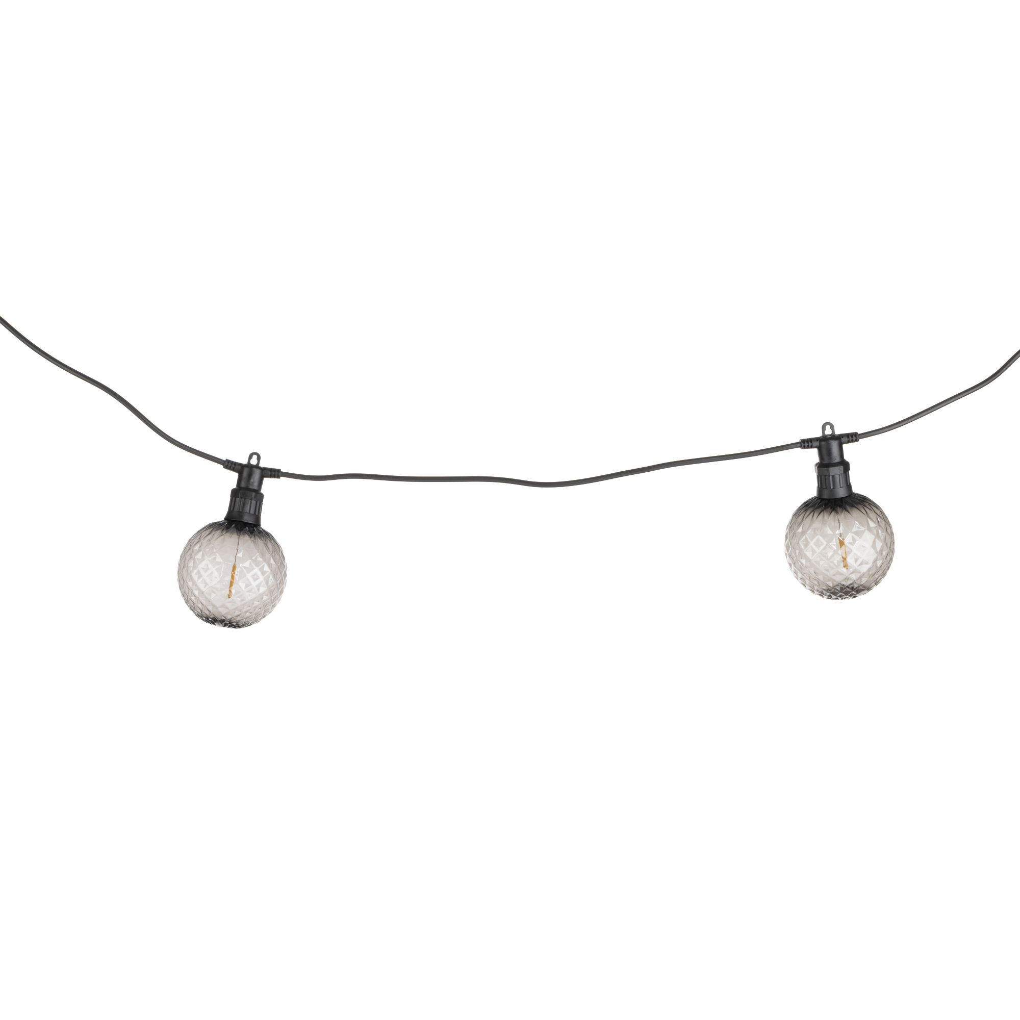 LUMIDA Garden LED-Lichterkette 8 Acrylglas-Kugeln netzbetrieben, Timer 300cm + Zuleitung