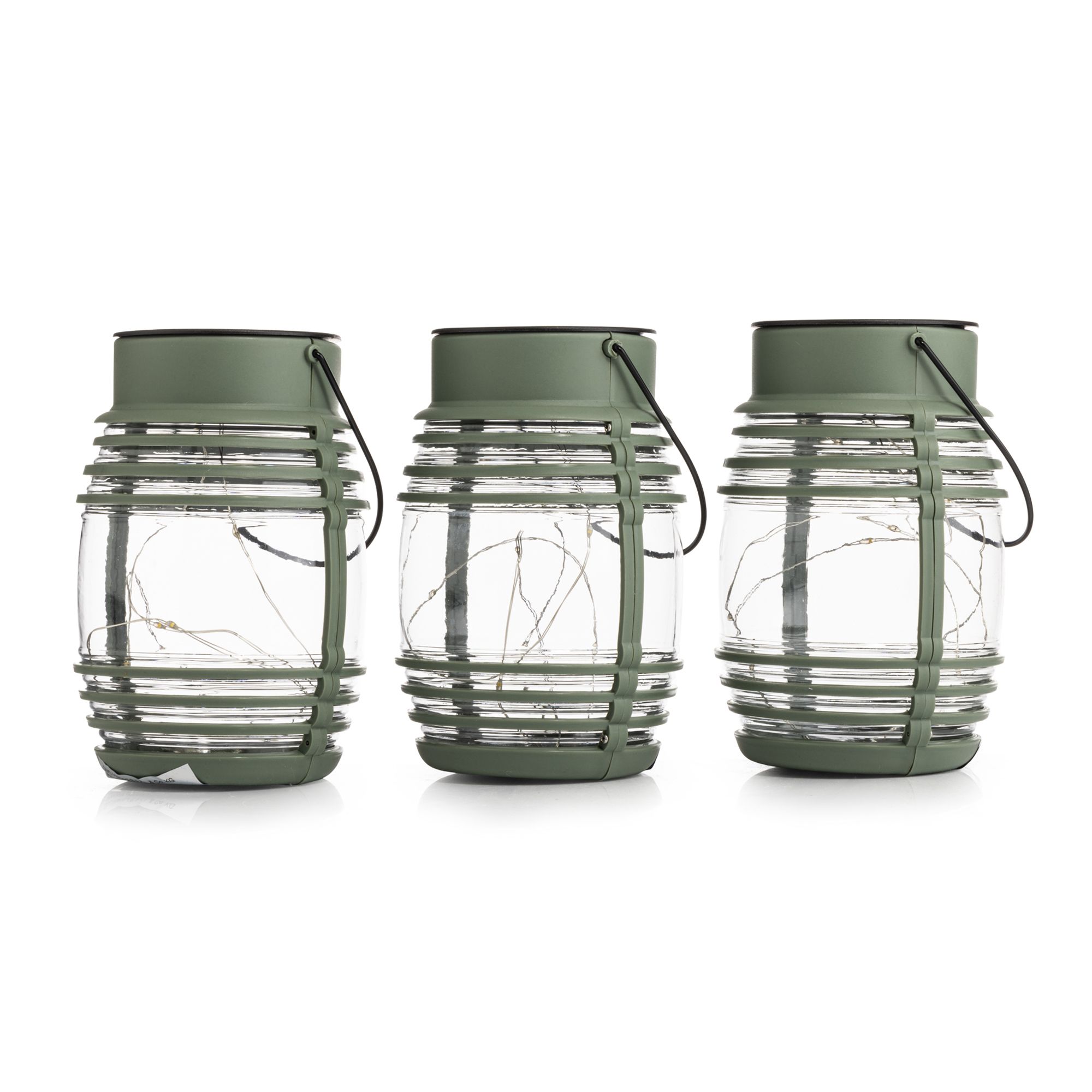 LUMIDA Garden 3 Solar-Laternen Draht-Lichterkette Ø 11cm, Höhe 16,5cm