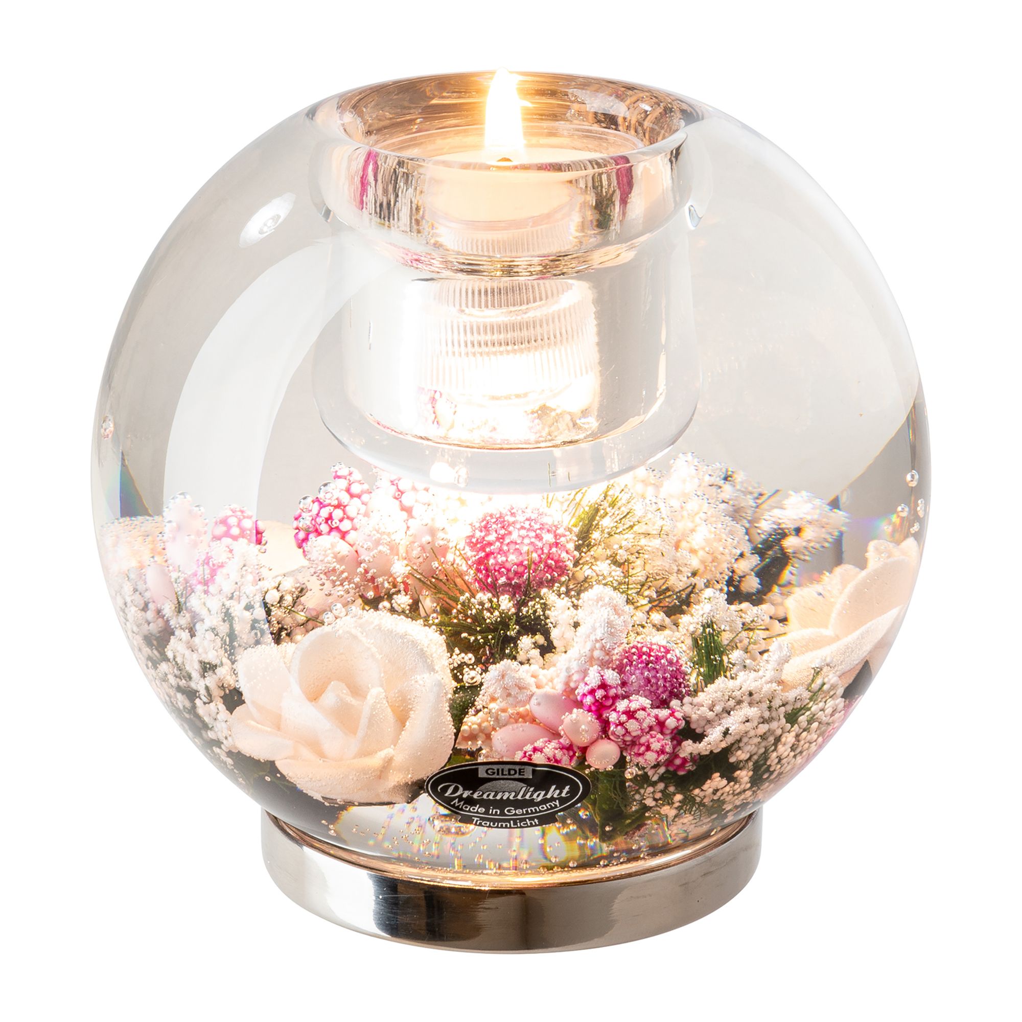 DREAMLIGHT Teelichthalter MERCUR, inkl. LED Designauwahl Höhe 12cm, Ø 11cm