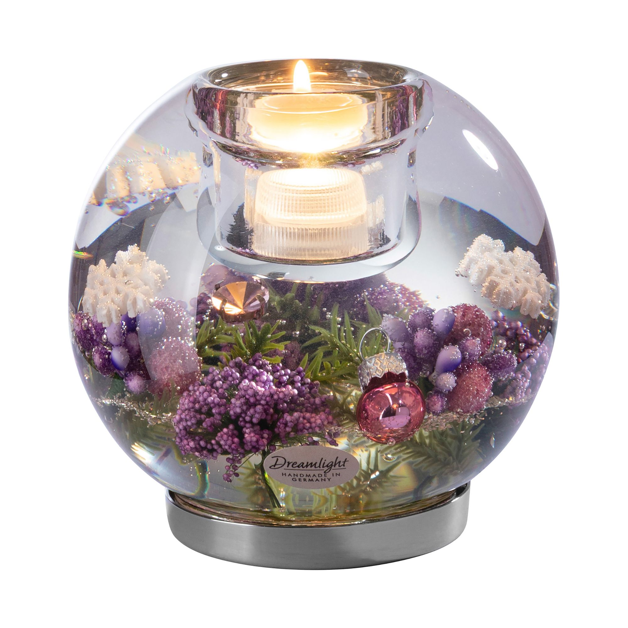 DREAMLIGHT Teelichthalter MERCUR, inkl. LED Designauwahl Höhe 12cm, Ø 11cm