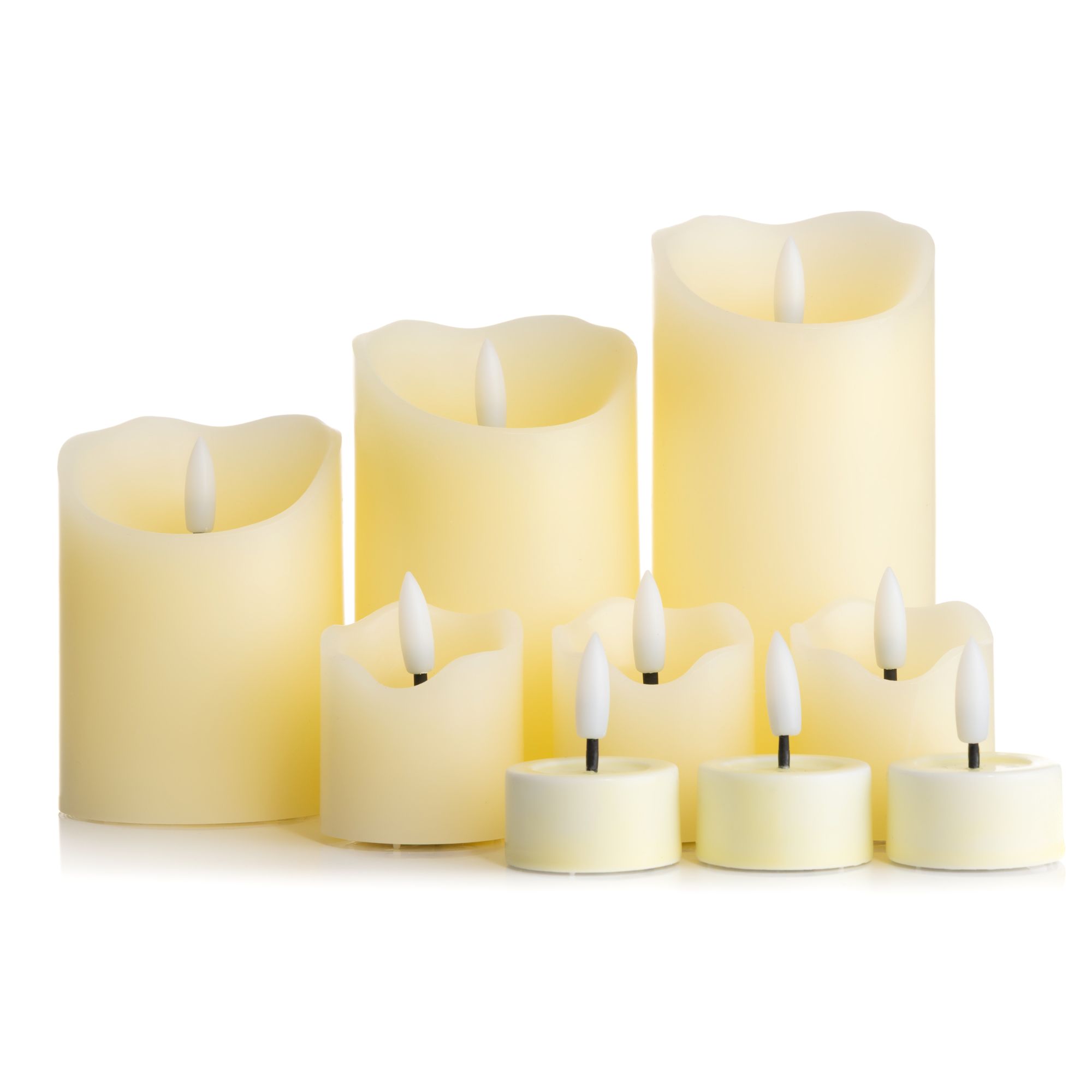 ELAMBIA 9 LED-Kerzen Stumpenkerzen, Votiv- kerzen & Teelichte Flamme Luma, Timer
