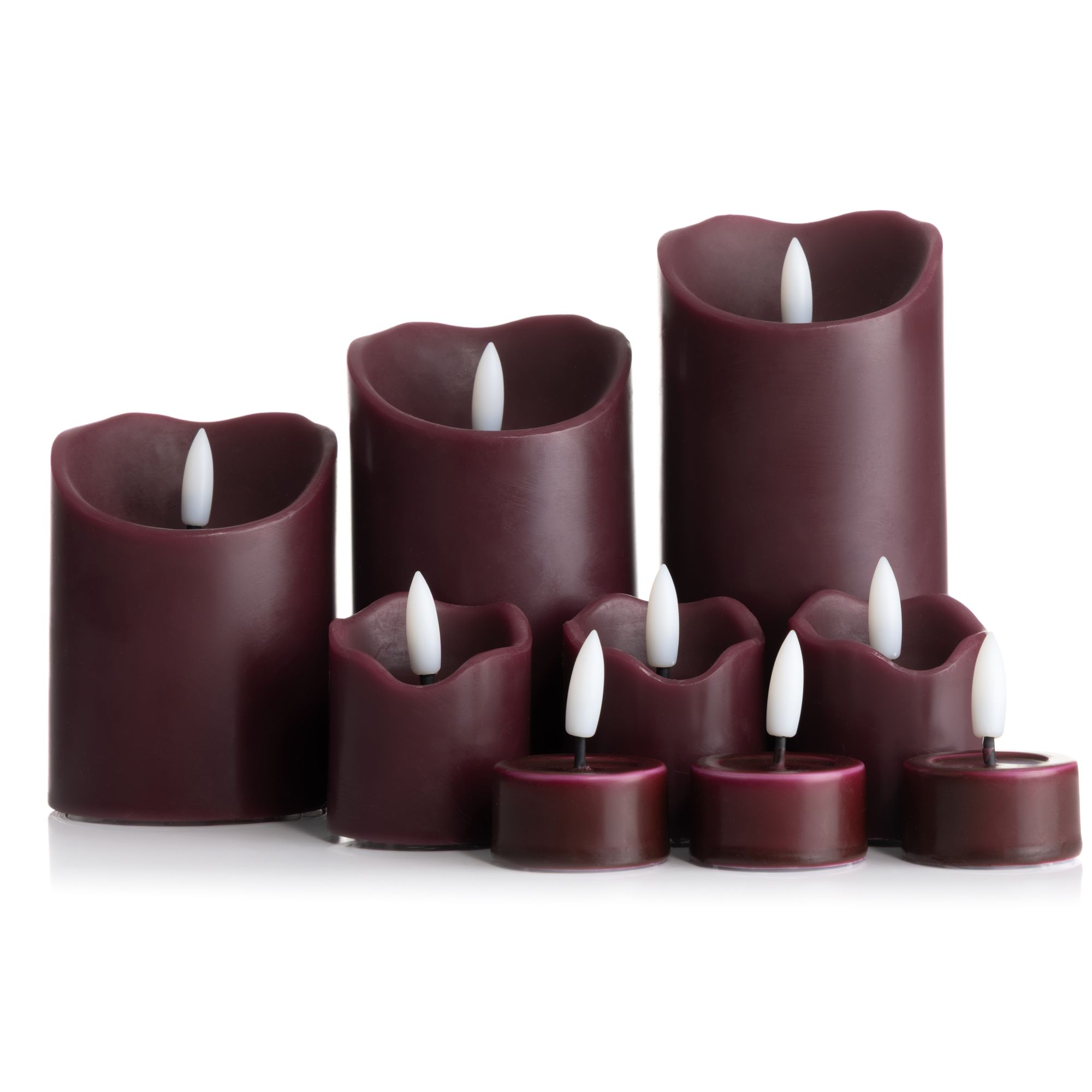 ELAMBIA 9 LED-Kerzen Stumpenkerzen, Votiv- kerzen & Teelichte Flamme Luma, Timer
