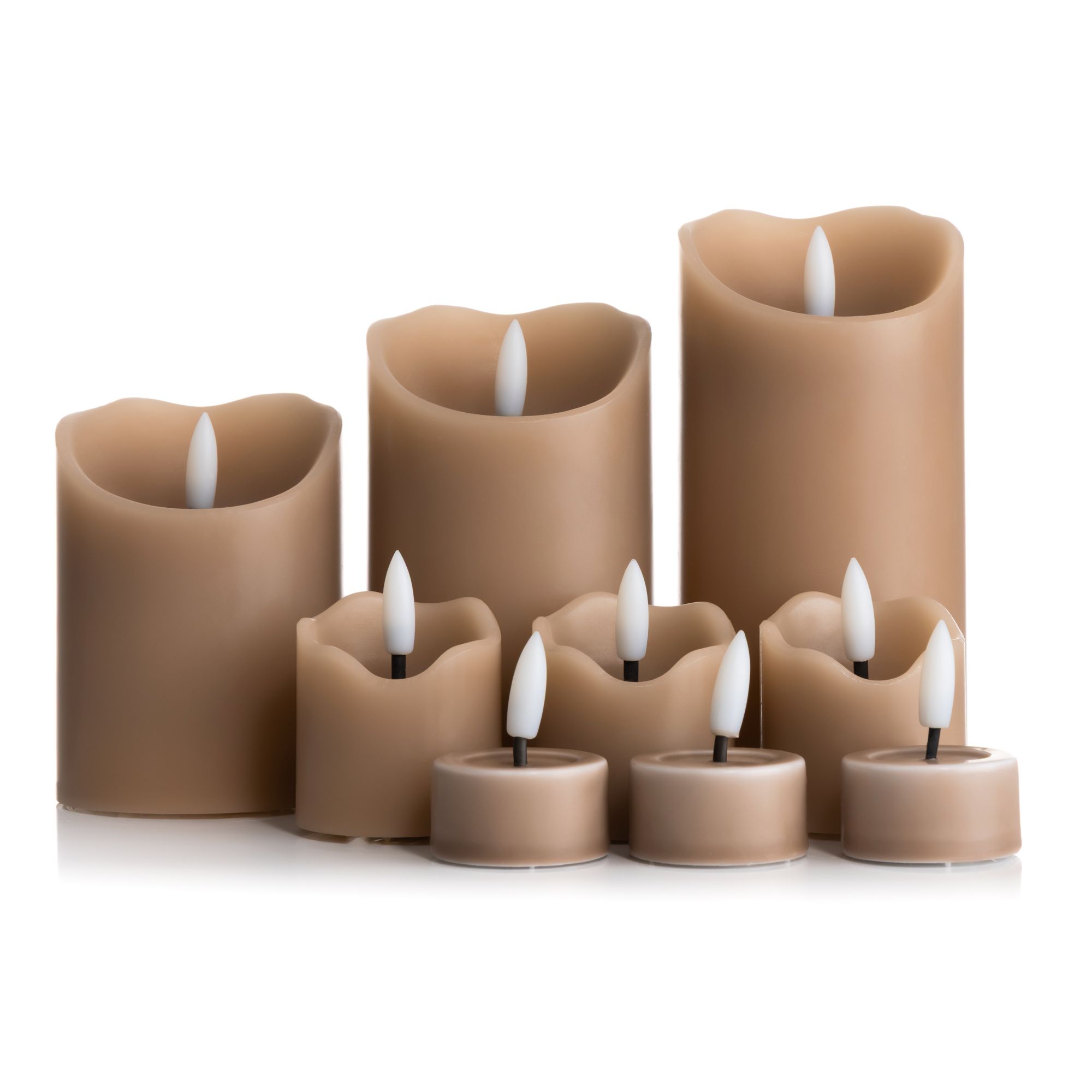 ELAMBIA 9 LED-Kerzen Stumpenkerzen, Votiv- kerzen & Teelichte Flamme Luma, Timer