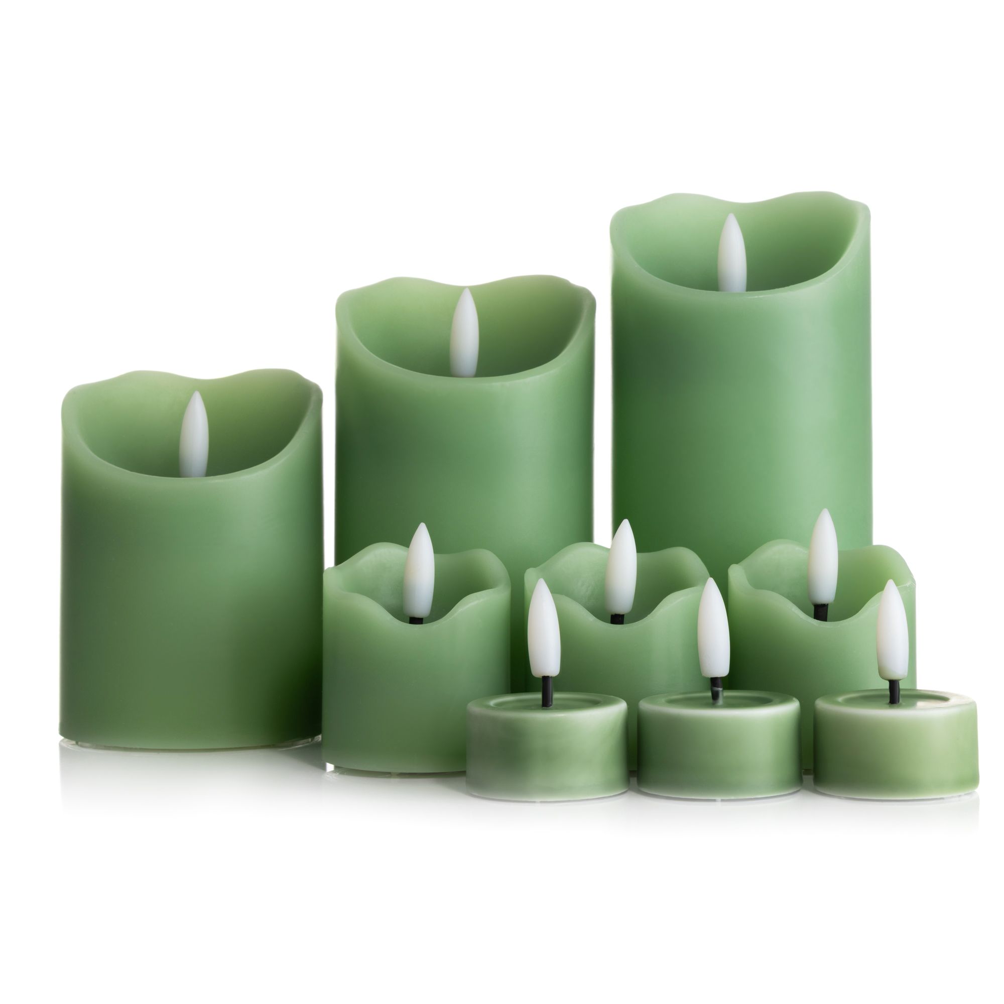 ELAMBIA 9 LED-Kerzen Stumpenkerzen, Votiv- kerzen & Teelichte Flamme Luma, Timer