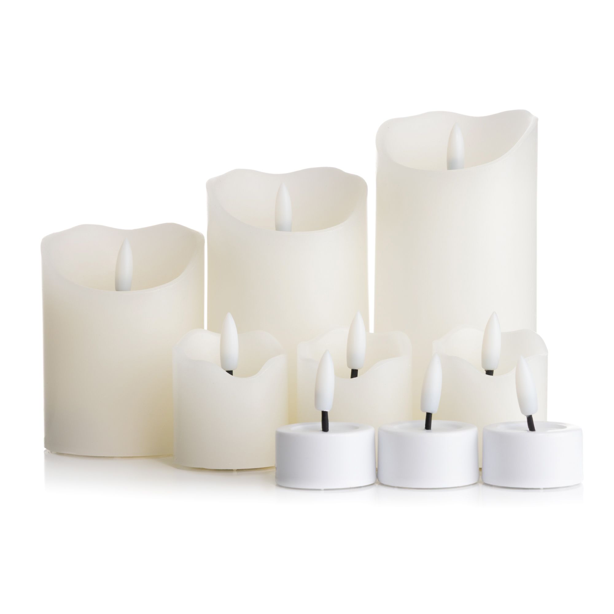 ELAMBIA 9 LED-Kerzen Stumpenkerzen, Votiv- kerzen & Teelichte Flamme Luma, Timer