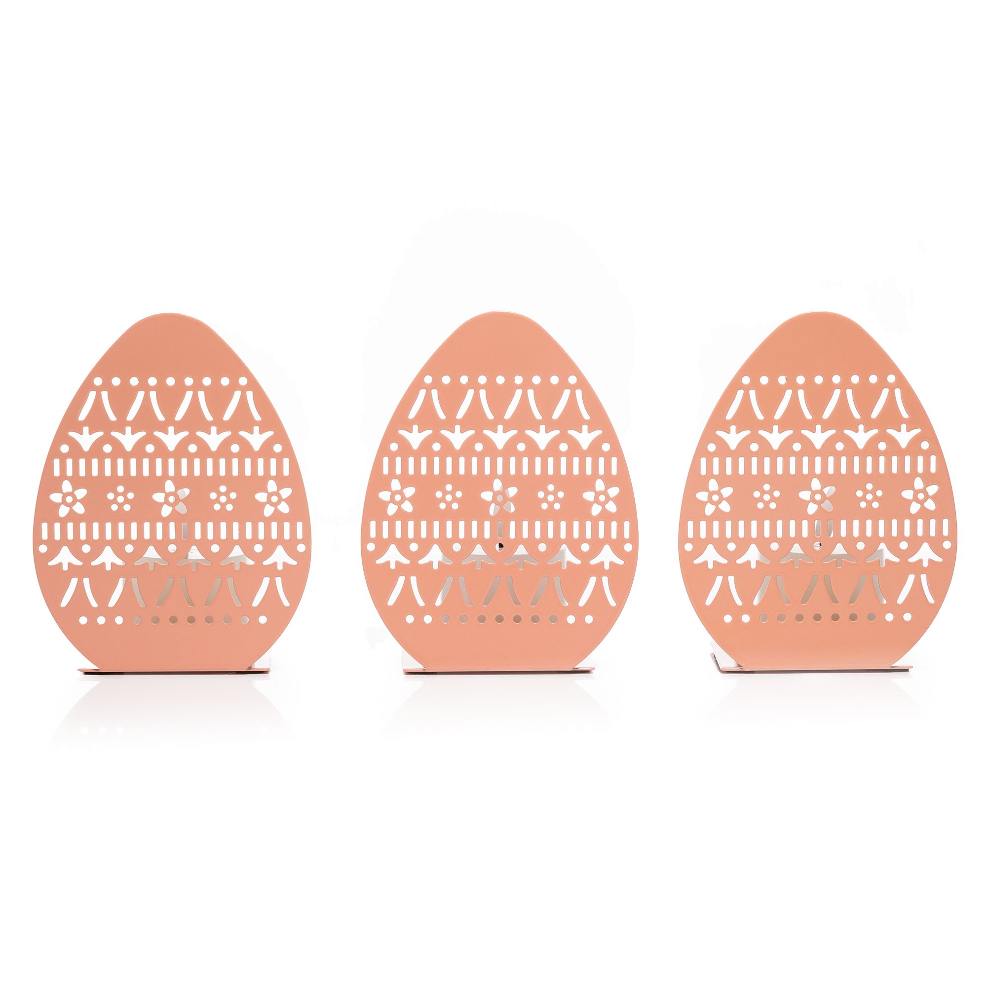 ELAMBIA 3 LED-Votivkerzen Flamme Luma, Timer inkl. Metall-Osterei Höhe 15cm