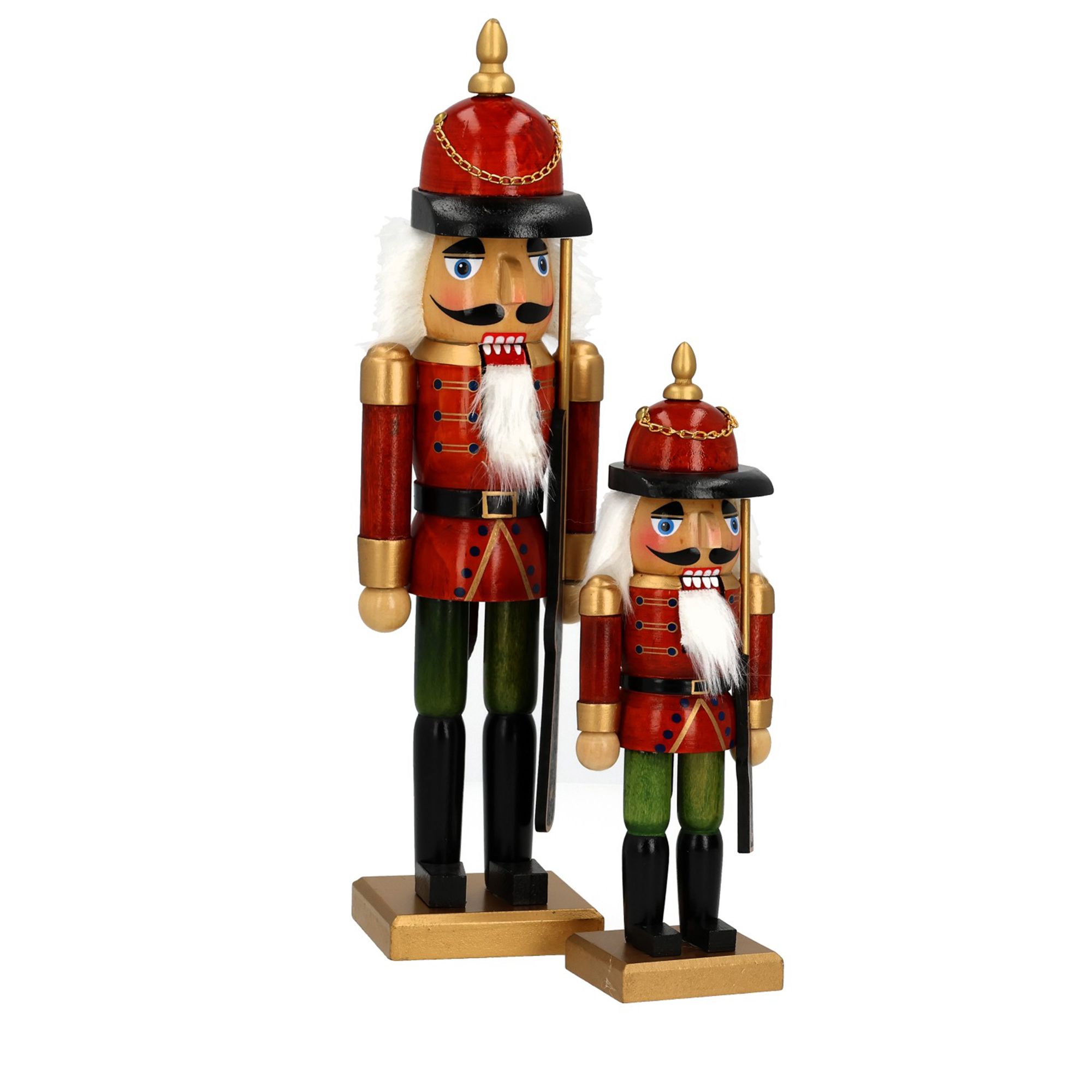 WURM 2 Nussknacker Holz handbemalt Höhe 26cm & 40cm