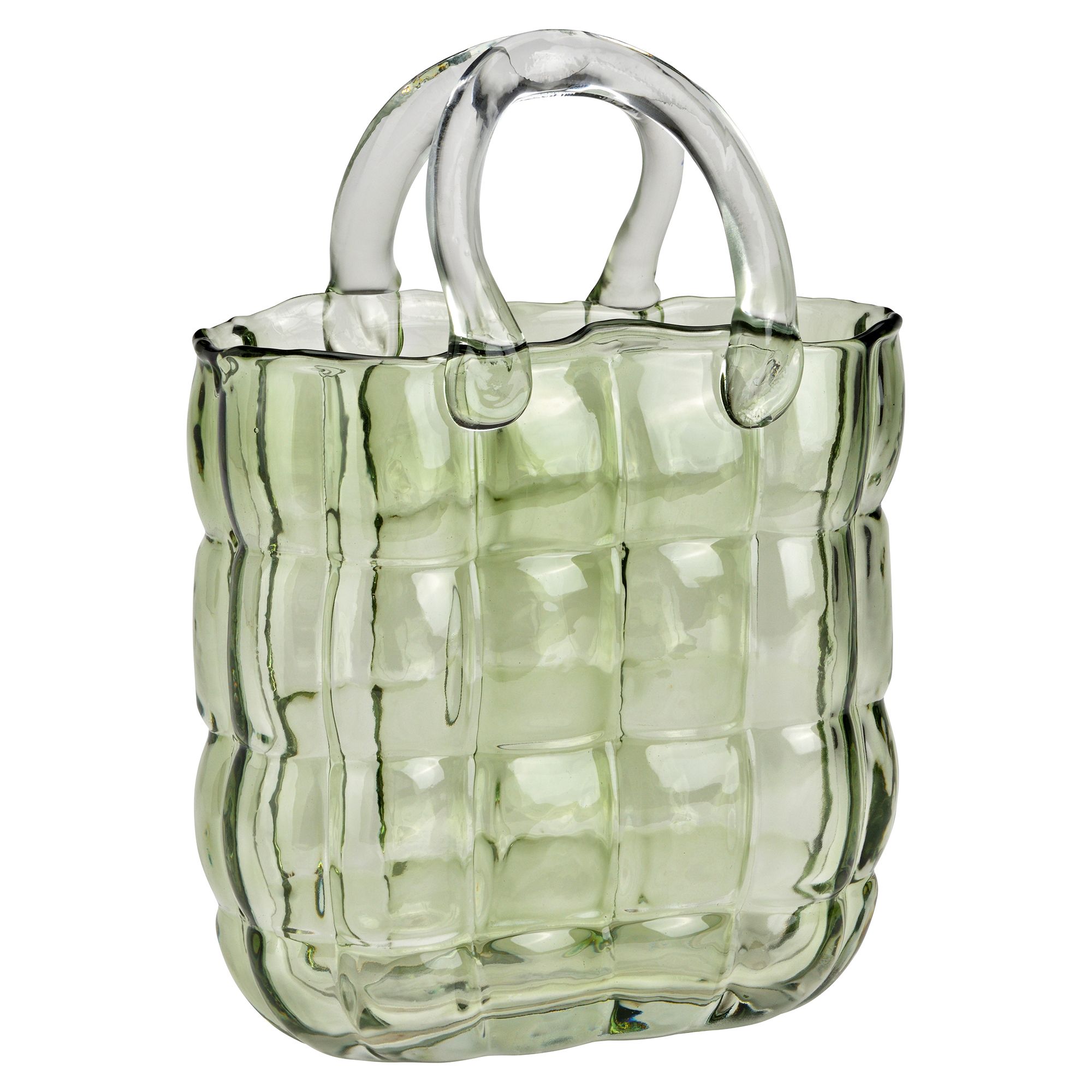WURM Vase Handtaschen-Design aus Glas Maße 19x26x10cm
