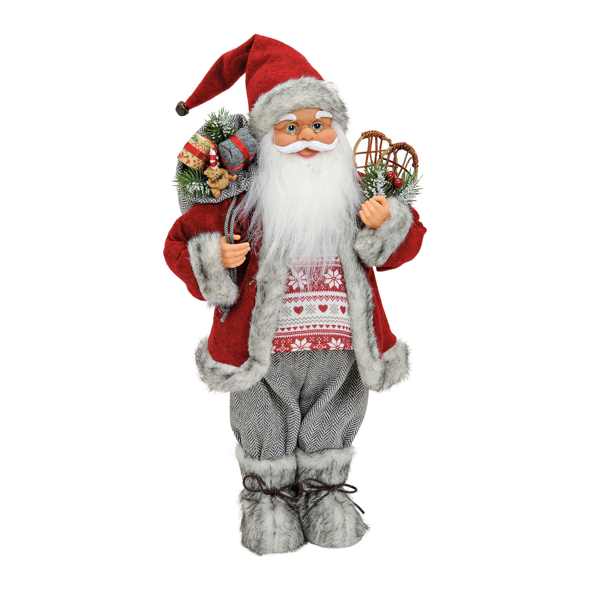 WURM Nikolaus in rot Kunststoff/Textil ca. 25x46x20cm