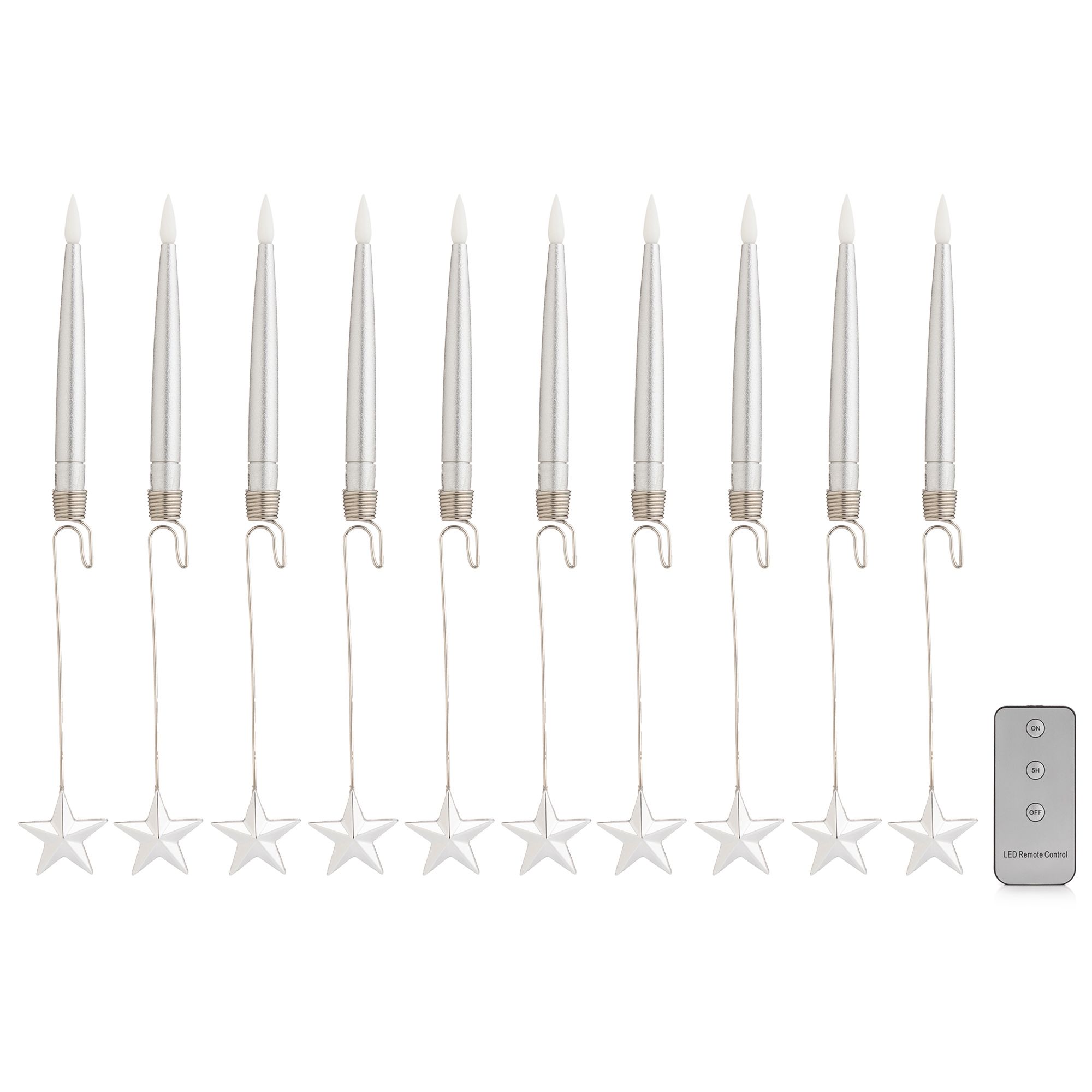 ELAMBIA LED-Christbaumkerzen Pendel-Befestigung 5h-Timerfunktion FB, 10 Kerzen