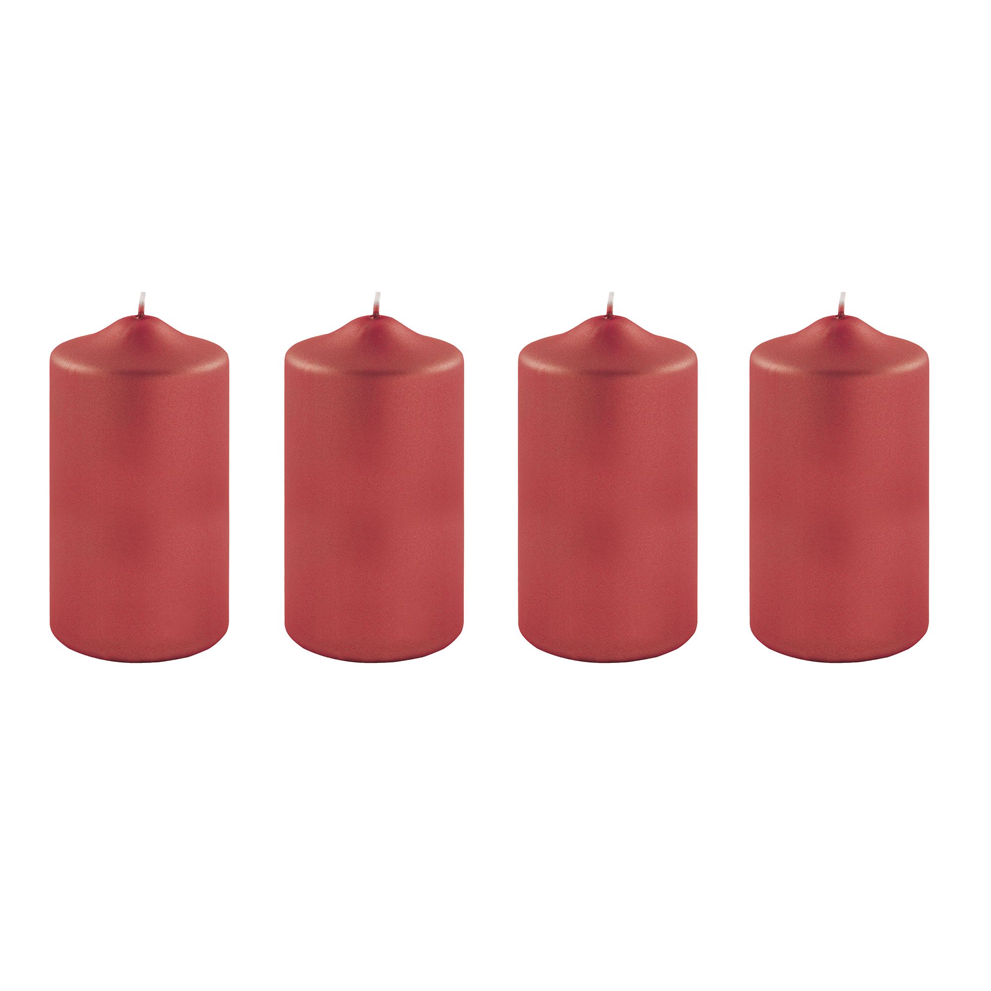 FINK 4 Stumpenkerzen CANDLE metallic Höhe 15cm, Ø 8cm