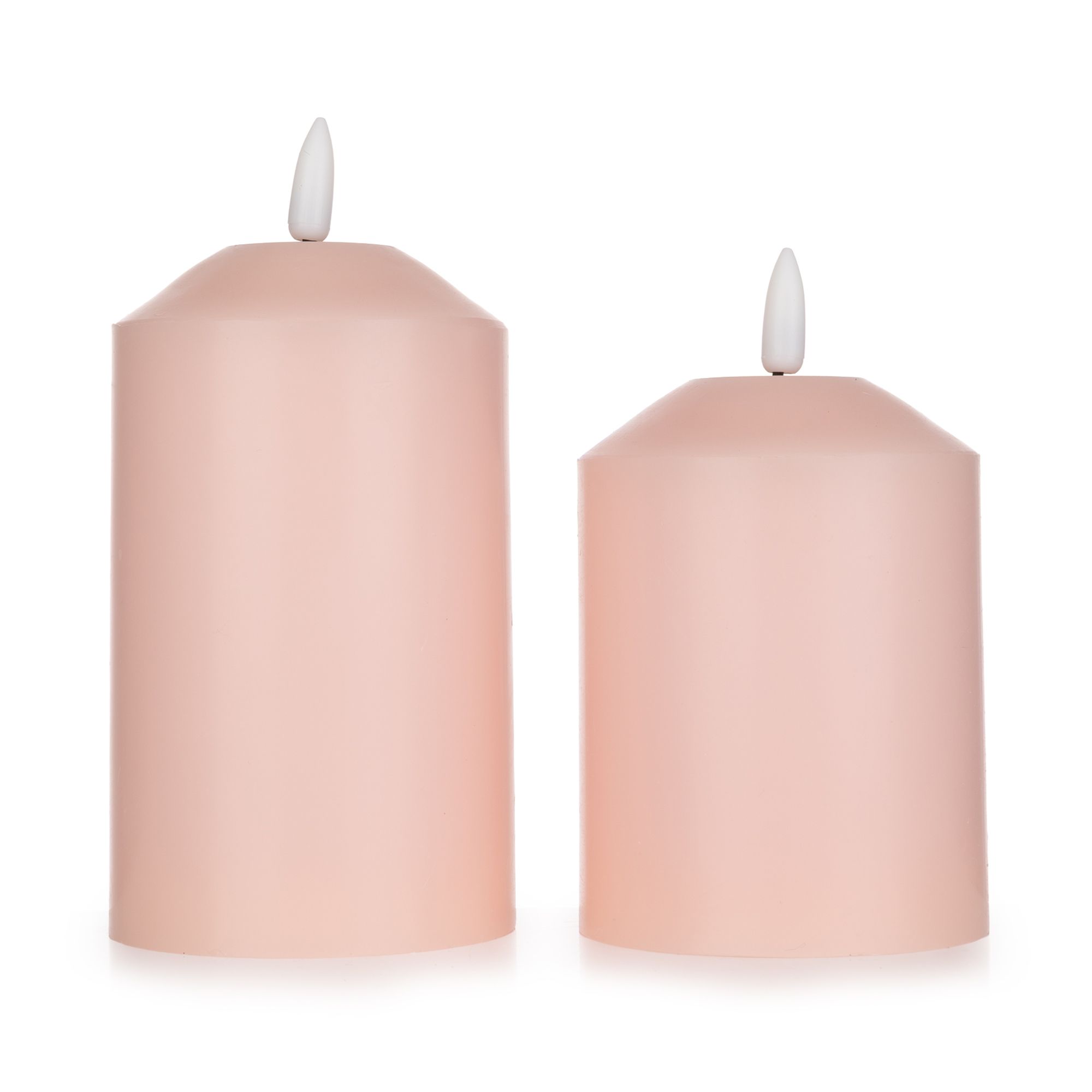 ELAMBIA recharge 2 LED-Kerzen wiederaufladbar 250h Brenndauer Ø 7,5cm, H. 12,5/15cm