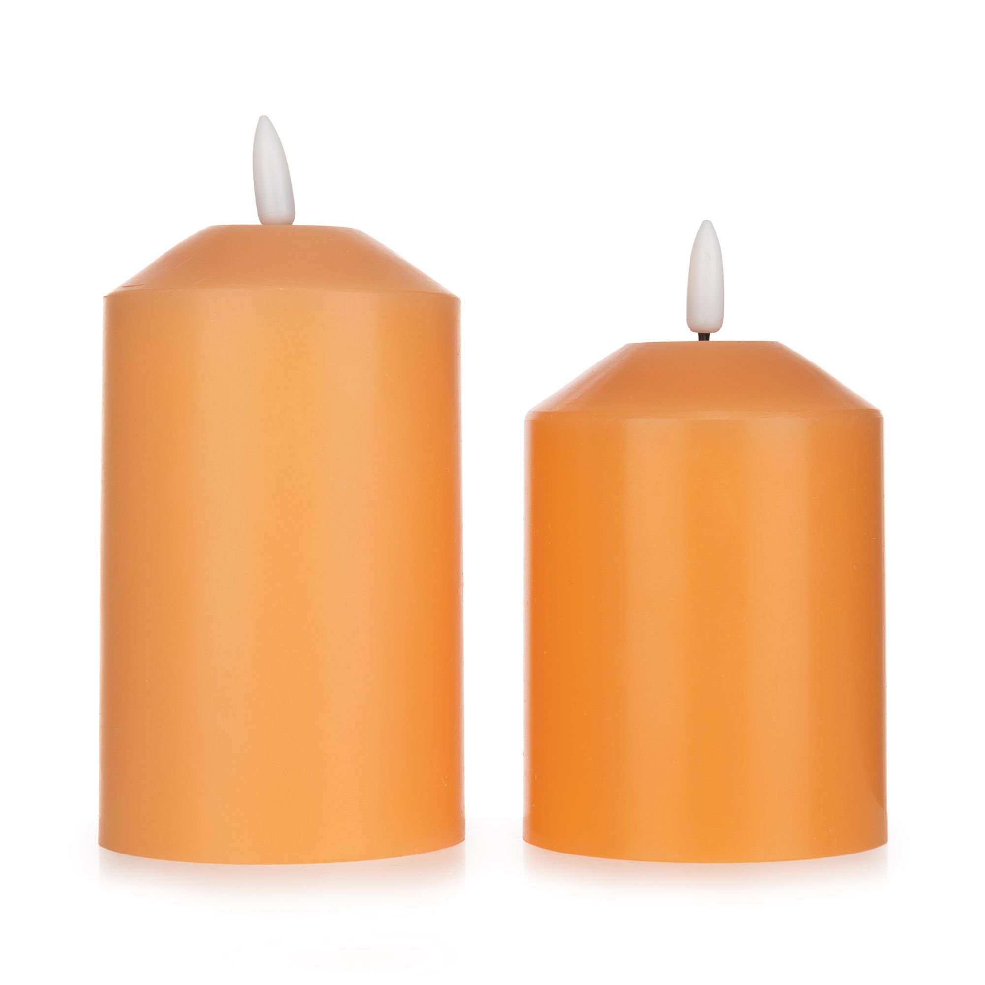 ELAMBIA recharge 2 LED-Kerzen wiederaufladbar 250h Brenndauer Ø 7,5cm, H. 12,5/15cm