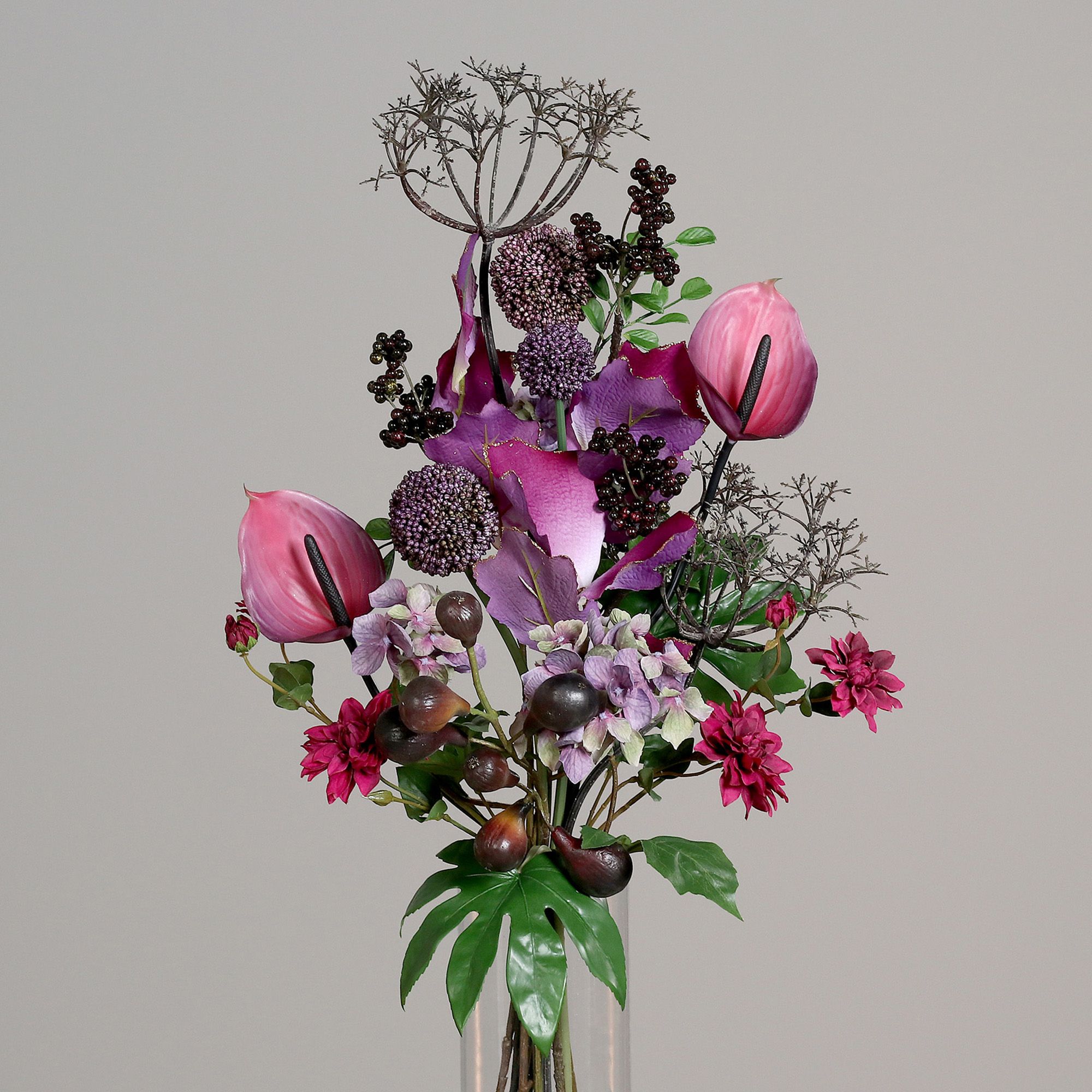 PUR FLEUR Premium Strauß Lilatöne hoch gebunden Höhe 75cm, Ø 40cm