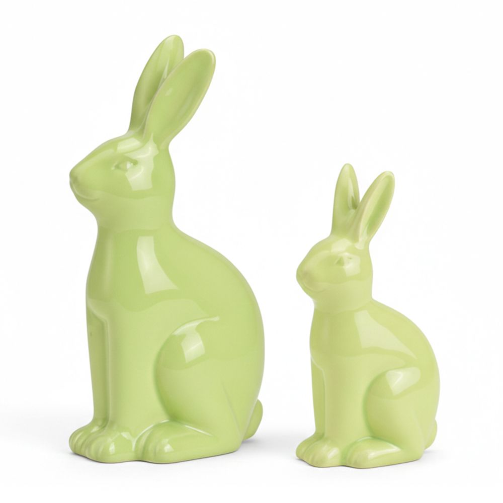 WURM Dekofigur 2er-Set Hasen Keramik Farbauswahl