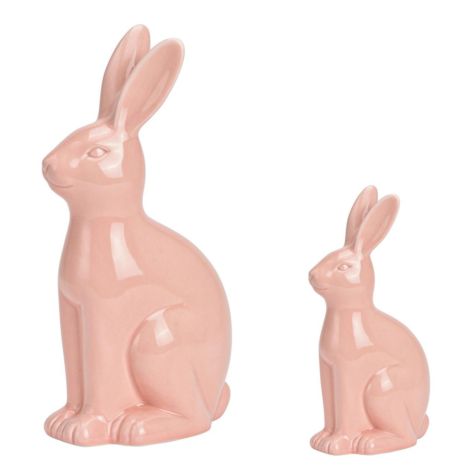 WURM Dekofigur 2er-Set Hasen Keramik Farbauswahl