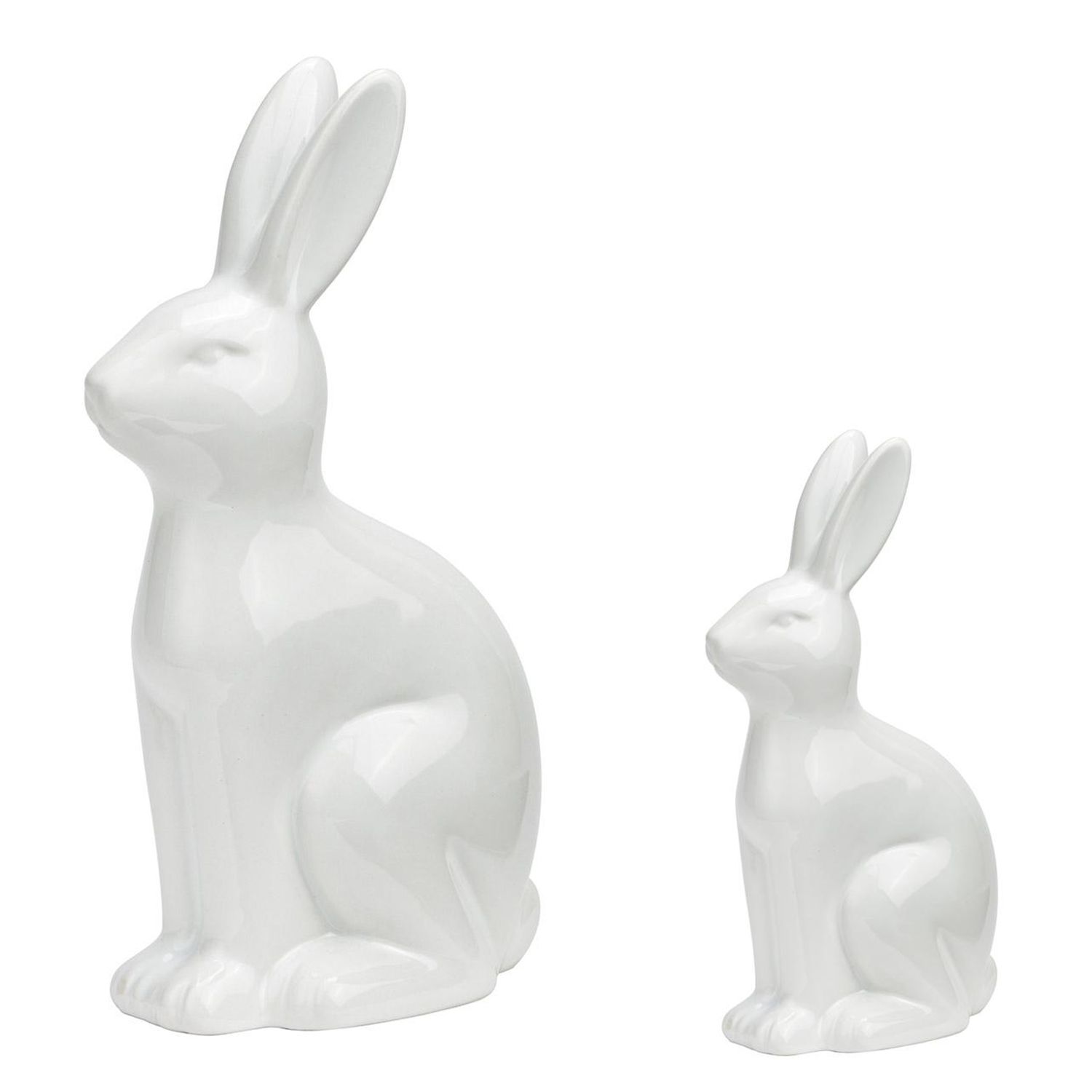 WURM Dekofigur 2er-Set Hasen Keramik Farbauswahl