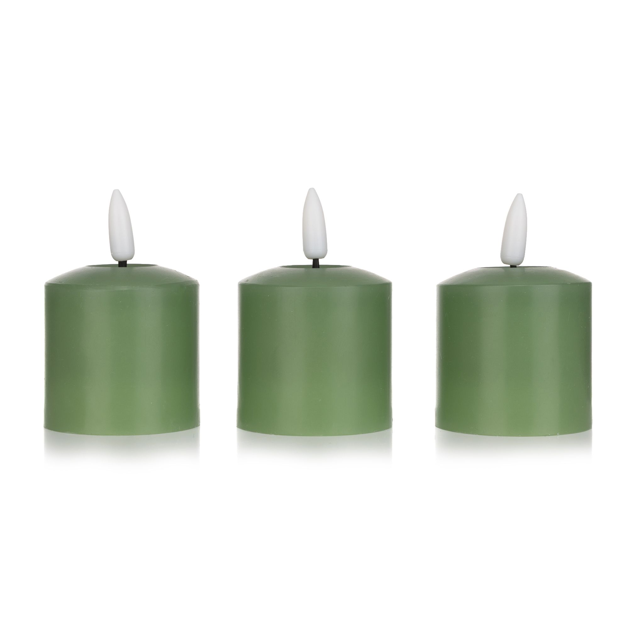 ELAMBIA recharge 3 LED-Votiverzen wiederaufladbar 250h Brenndauer Ø 5cm, Höhe 7,5cm