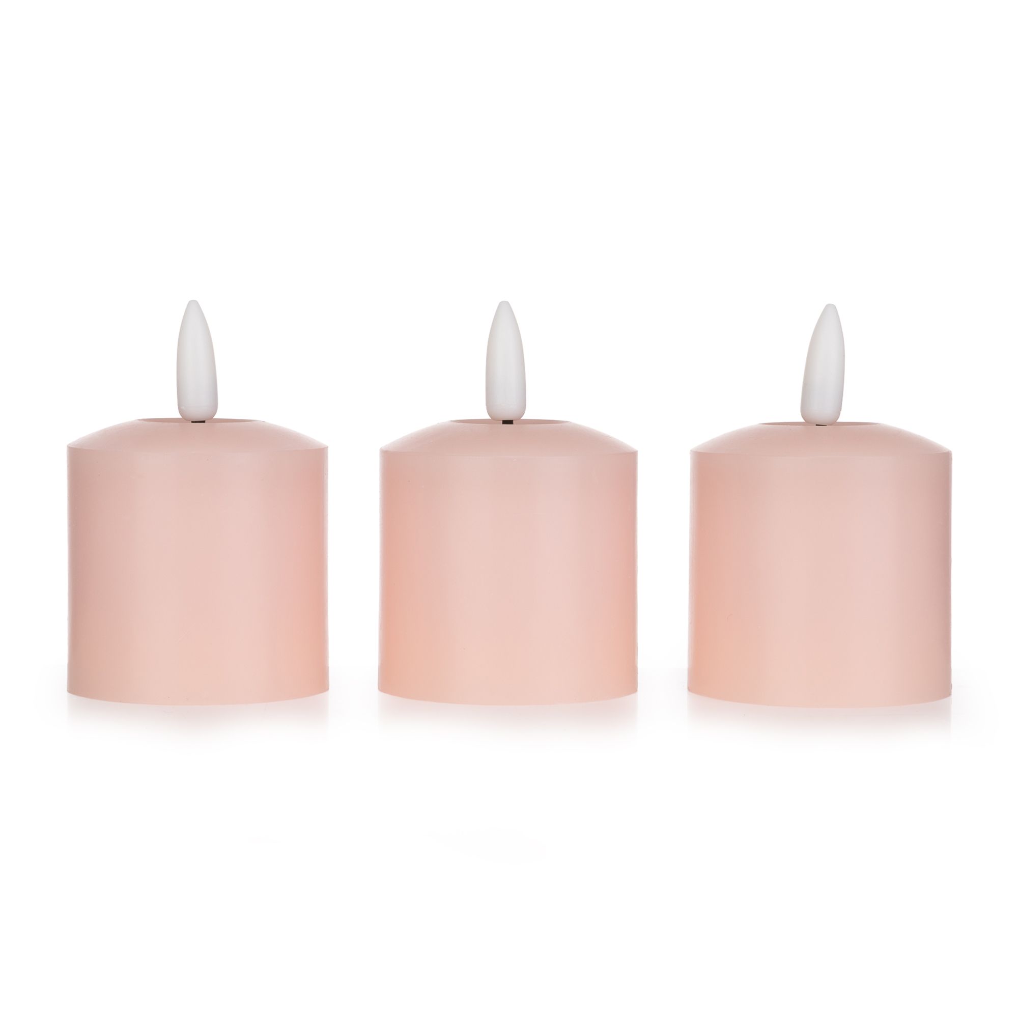 ELAMBIA recharge 3 LED-Votiverzen wiederaufladbar 250h Brenndauer Ø 5cm, Höhe 7,5cm