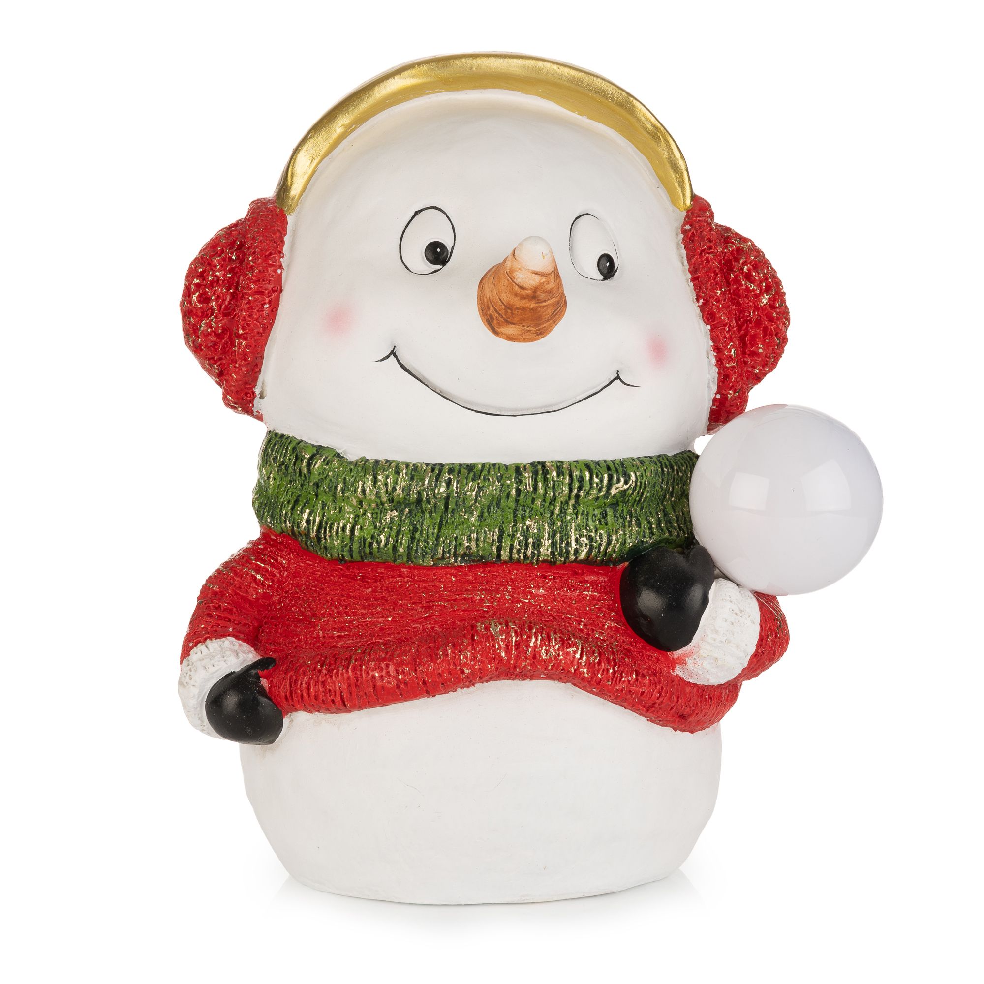 LUMIDA Xmas Deko-Schneemann Schneeflocken-LED outdoorgeeignet Höhe 34,5cm