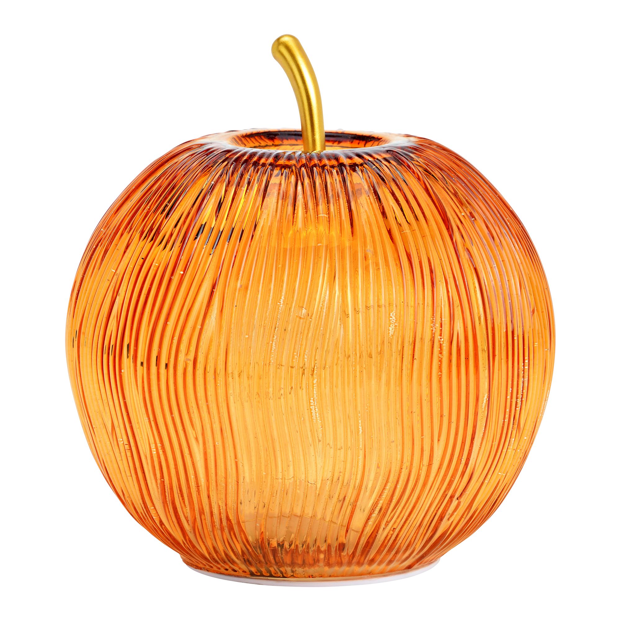 WURM Deko-Apfel aus Glas LED, Timer ca. 16x17x16cm