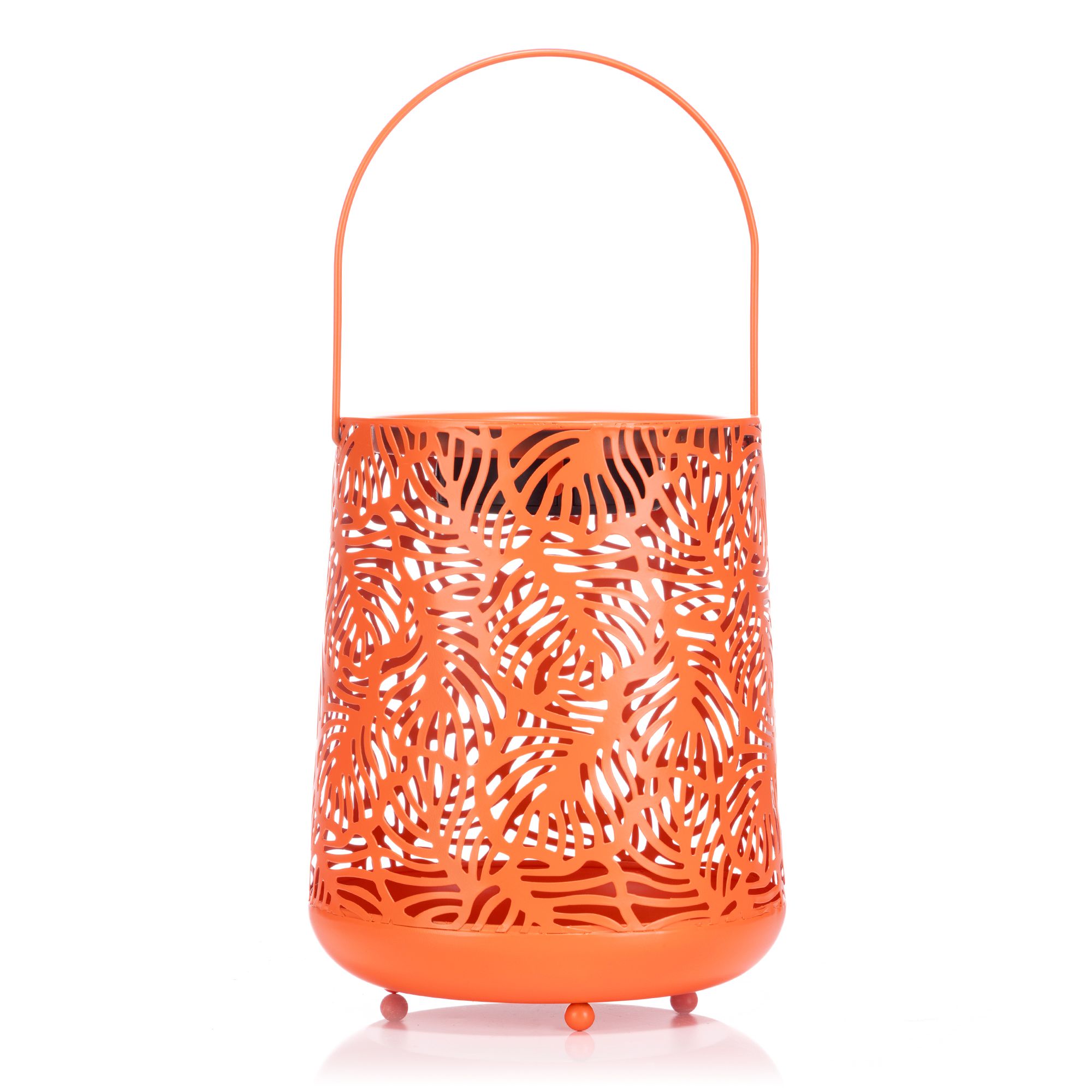 LUMIDA Garden Solar-Laterne Blätter Cut-Outs Metall Höhe 24cm, Ø 20cm