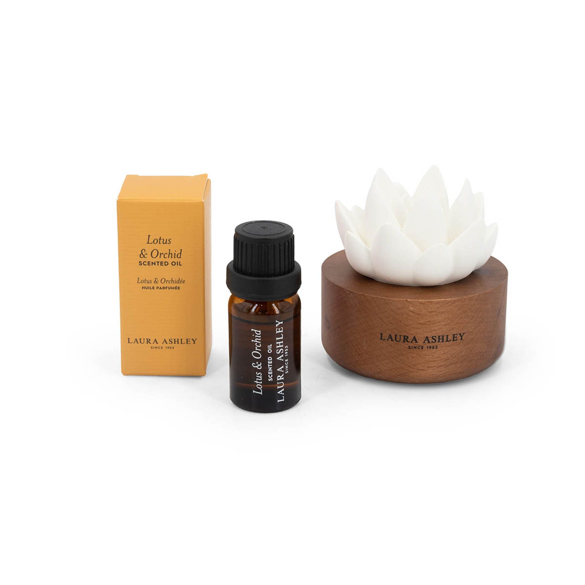 LAURA ASHLEY Duftblume Keramik mit Duftöl, bis zu 30 Tage Duft 10ml