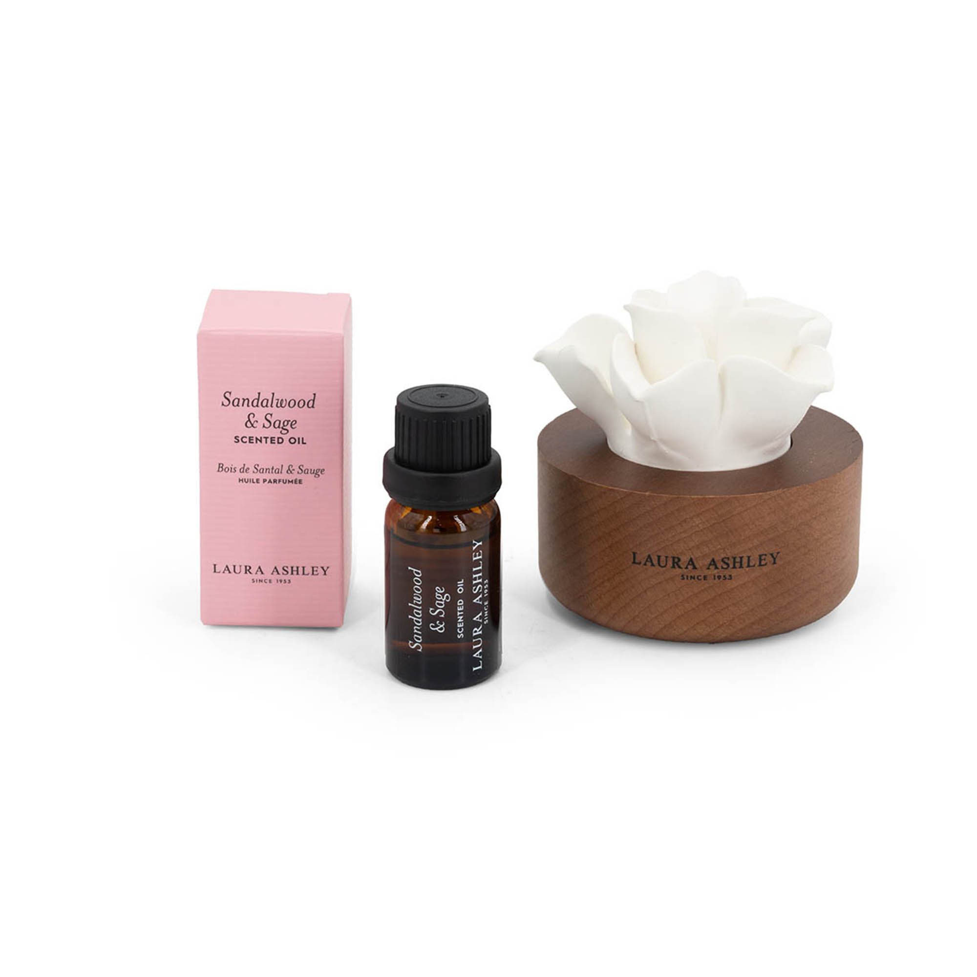 LAURA ASHLEY Duftblume Keramik mit Duftöl, bis zu 30 Tage Duft 10ml