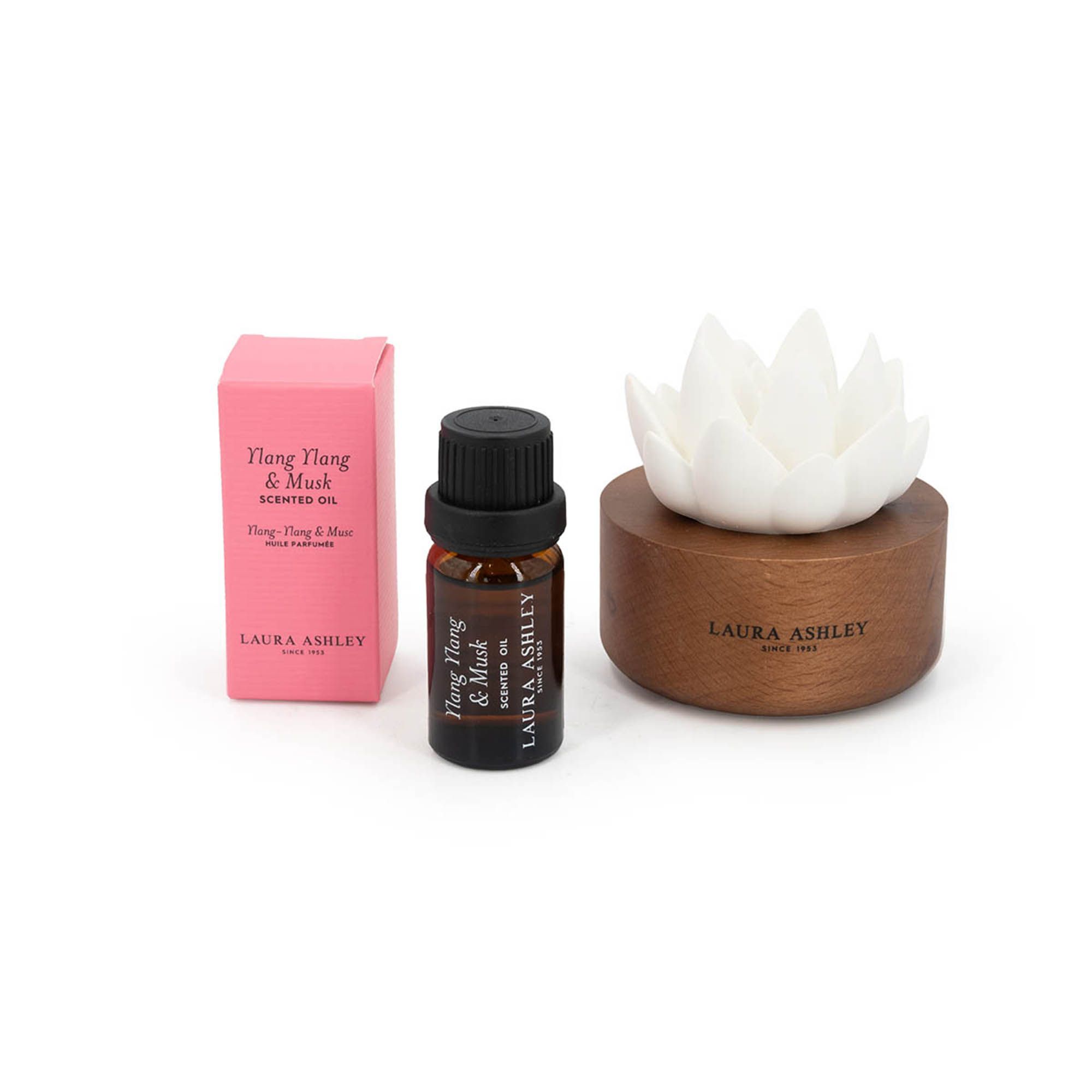 LAURA ASHLEY Duftblume Keramik mit Duftöl, bis zu 30 Tage Duft 10ml